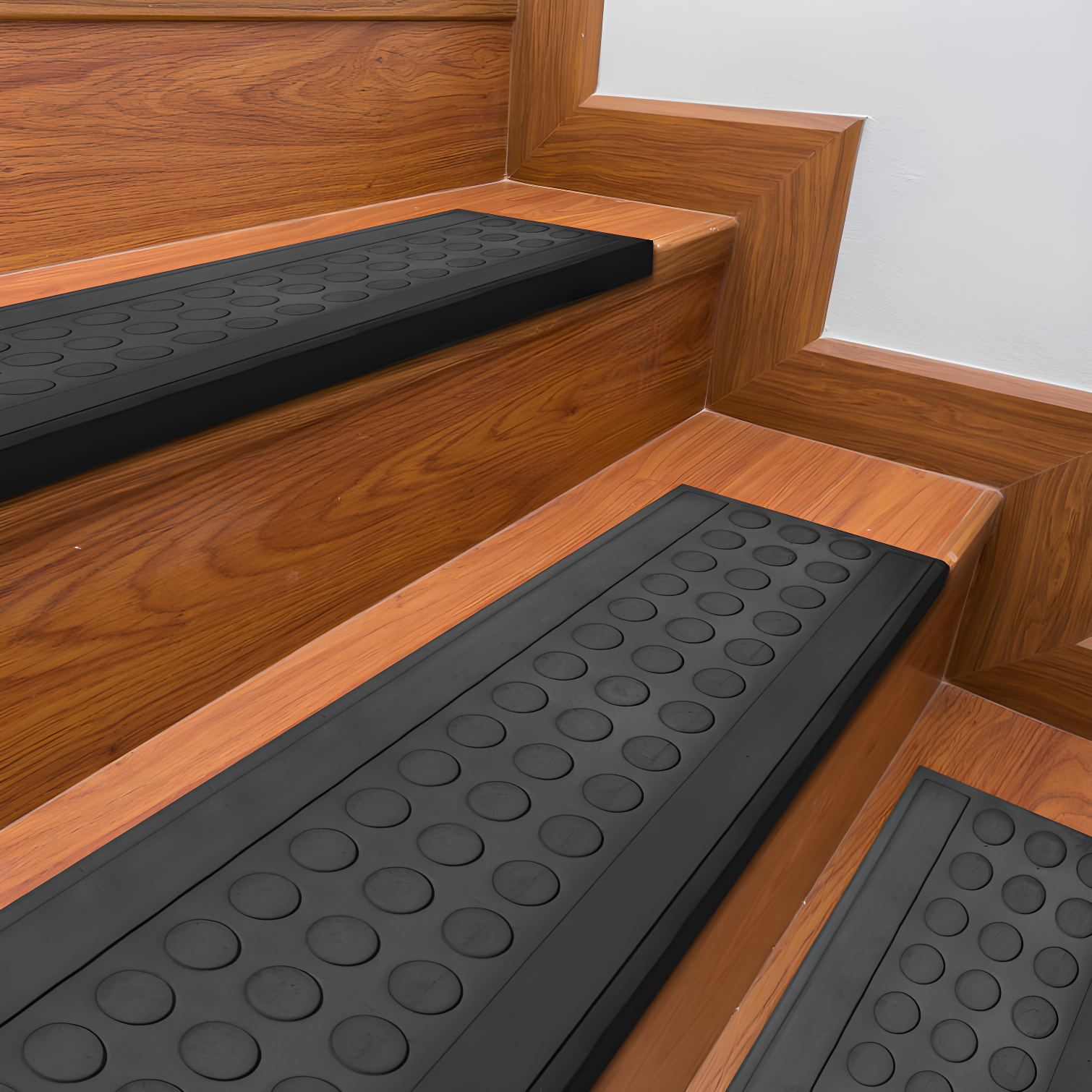 Ottomanson Waterproof, Low Profile Non-Slip Indoor/Outdoor Black Rubber Stair Treads, 10 in. x 25.5 in. & Reviews | Wayfair