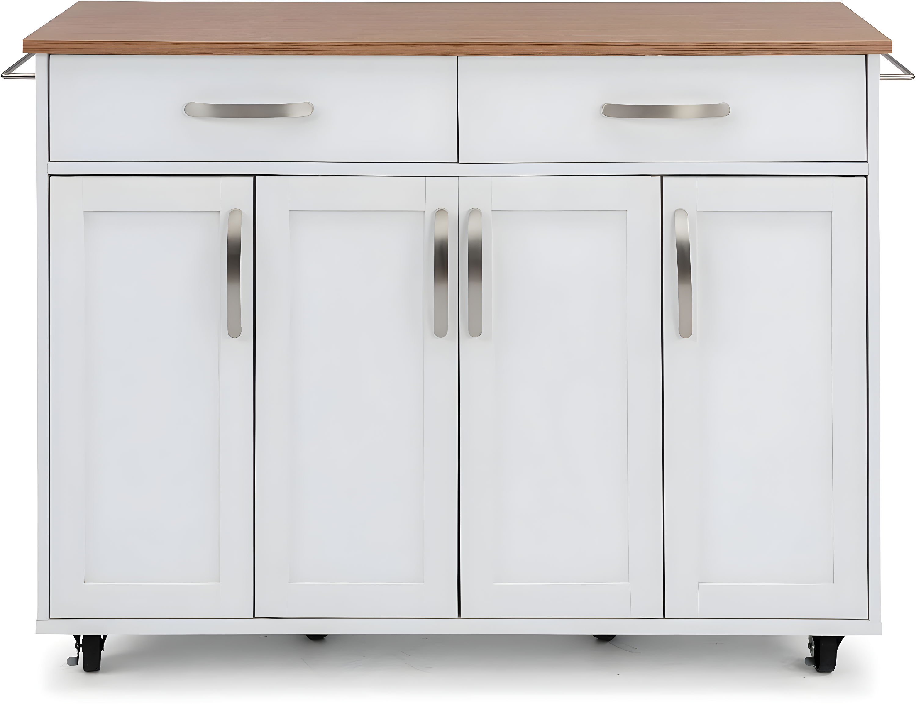 Homestyles 51"W Storage Plus Off White Wood Kitchen Cart