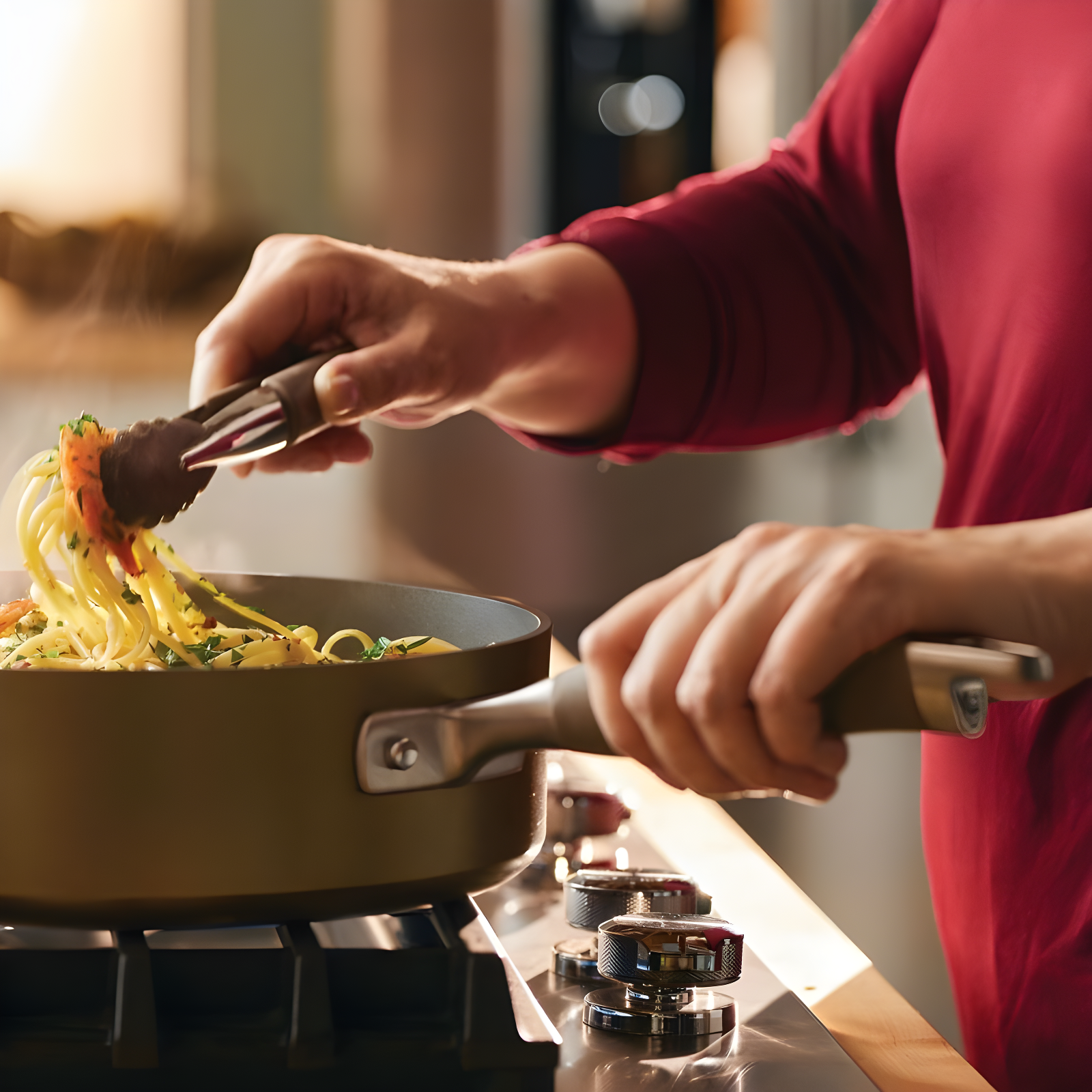 Anolon Anolon Advanced Home Hard Anodized Nonstick Saucepan With Lid, 2 Quart, Bronze