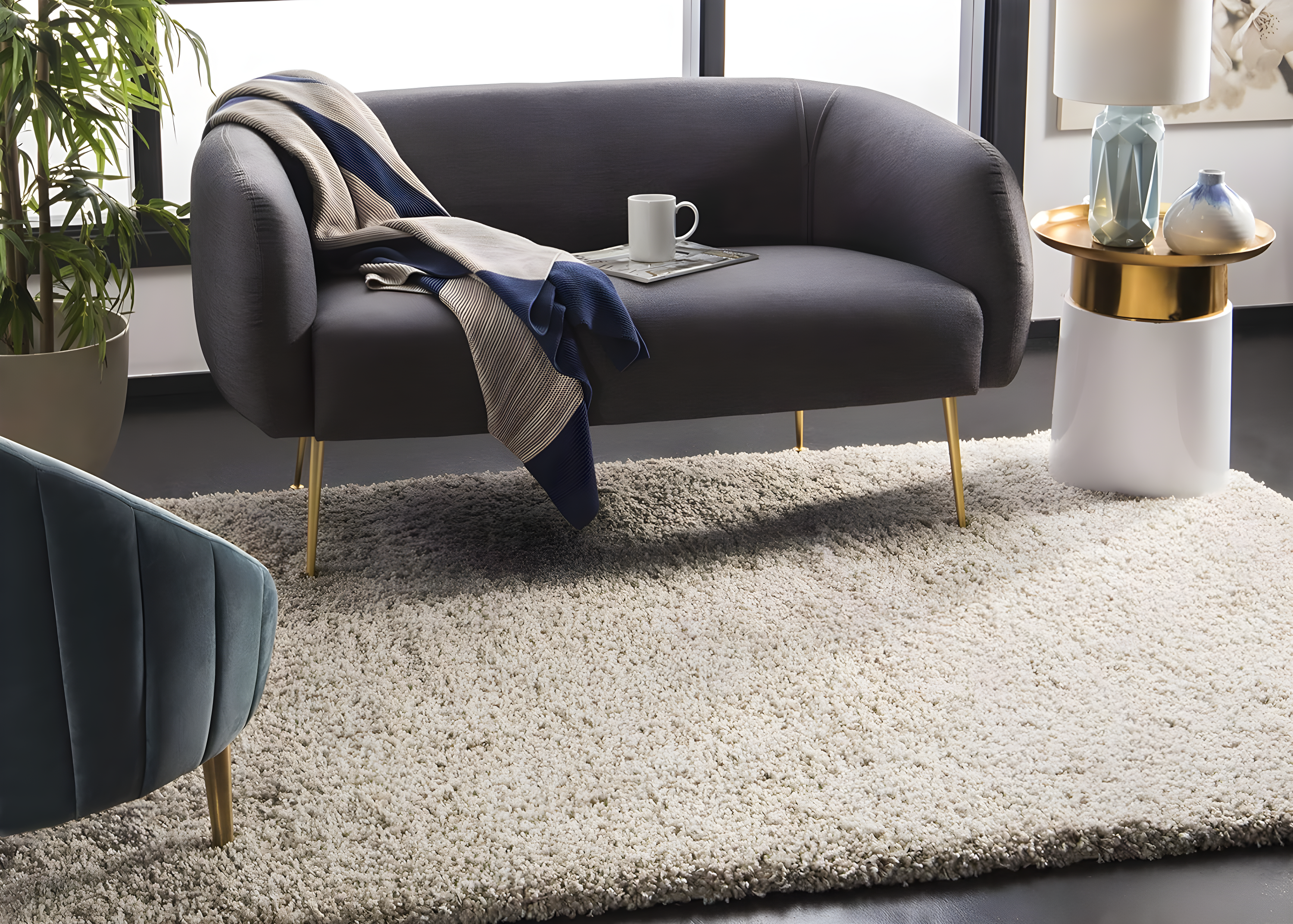 Shag SG151 Power Loomed Indoor Area Rug - Beige - 6'7"x6'7" - Safavieh.