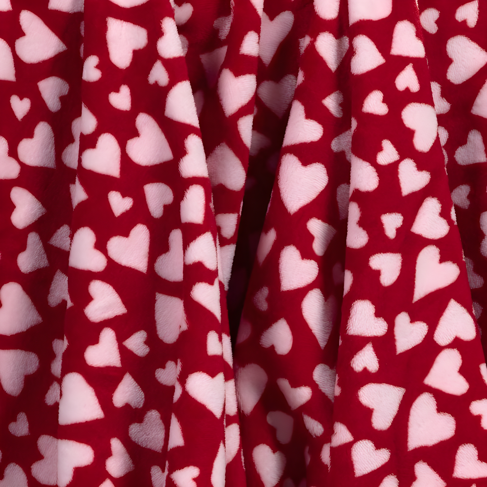 Recycled Poly Printed Paper Cut Hearts Plush Throw Pink/Red - Room Essentials™