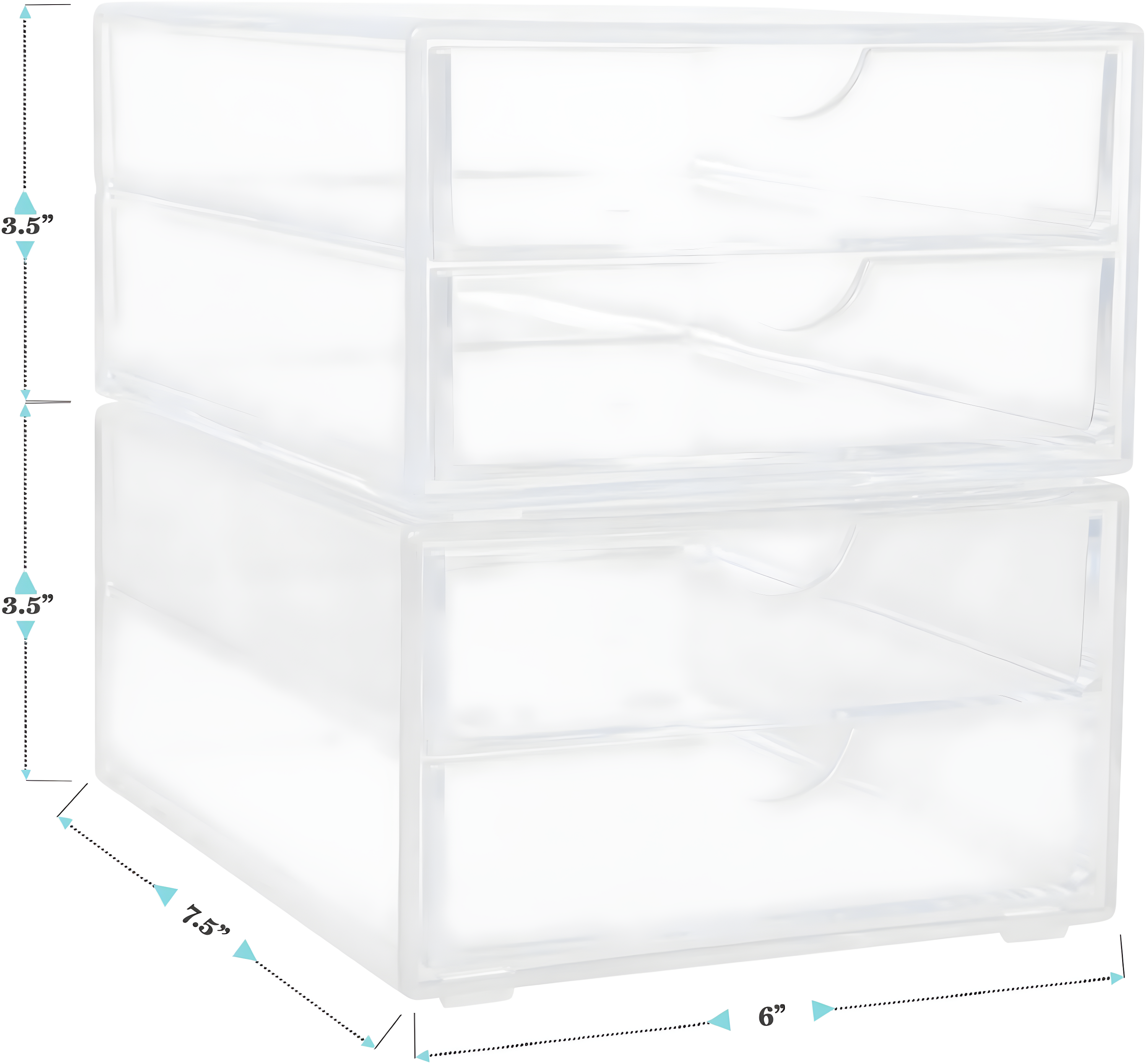 Martha Stewart Thomas Martha Stewart Plastic Desktop Storage with Half Moon Opening Pullout Drawers (Set of 2)