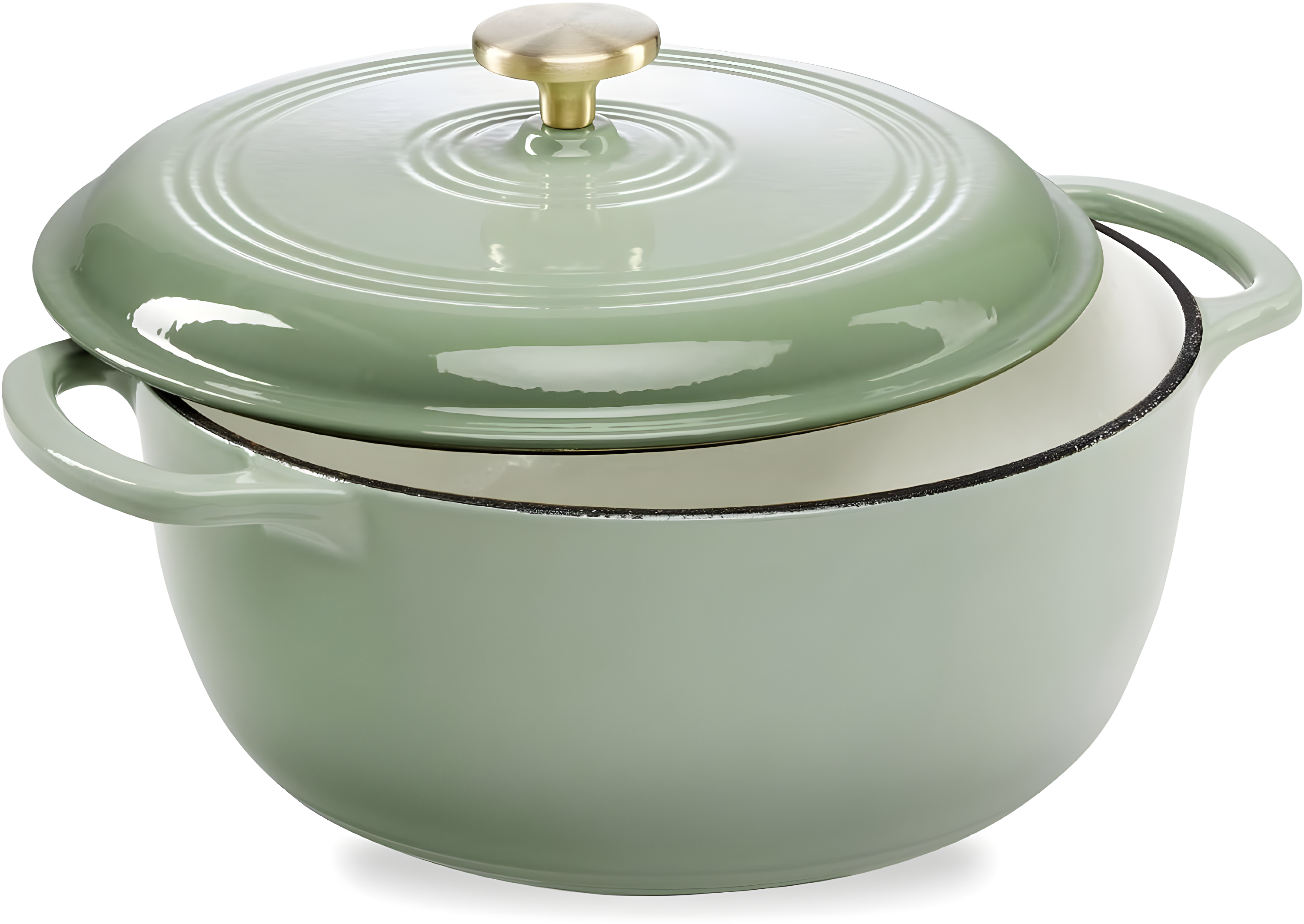 Enamel Cast-Iron Dutch Oven, Heavy-Duty Cookware w/ Dual Handles, Lid