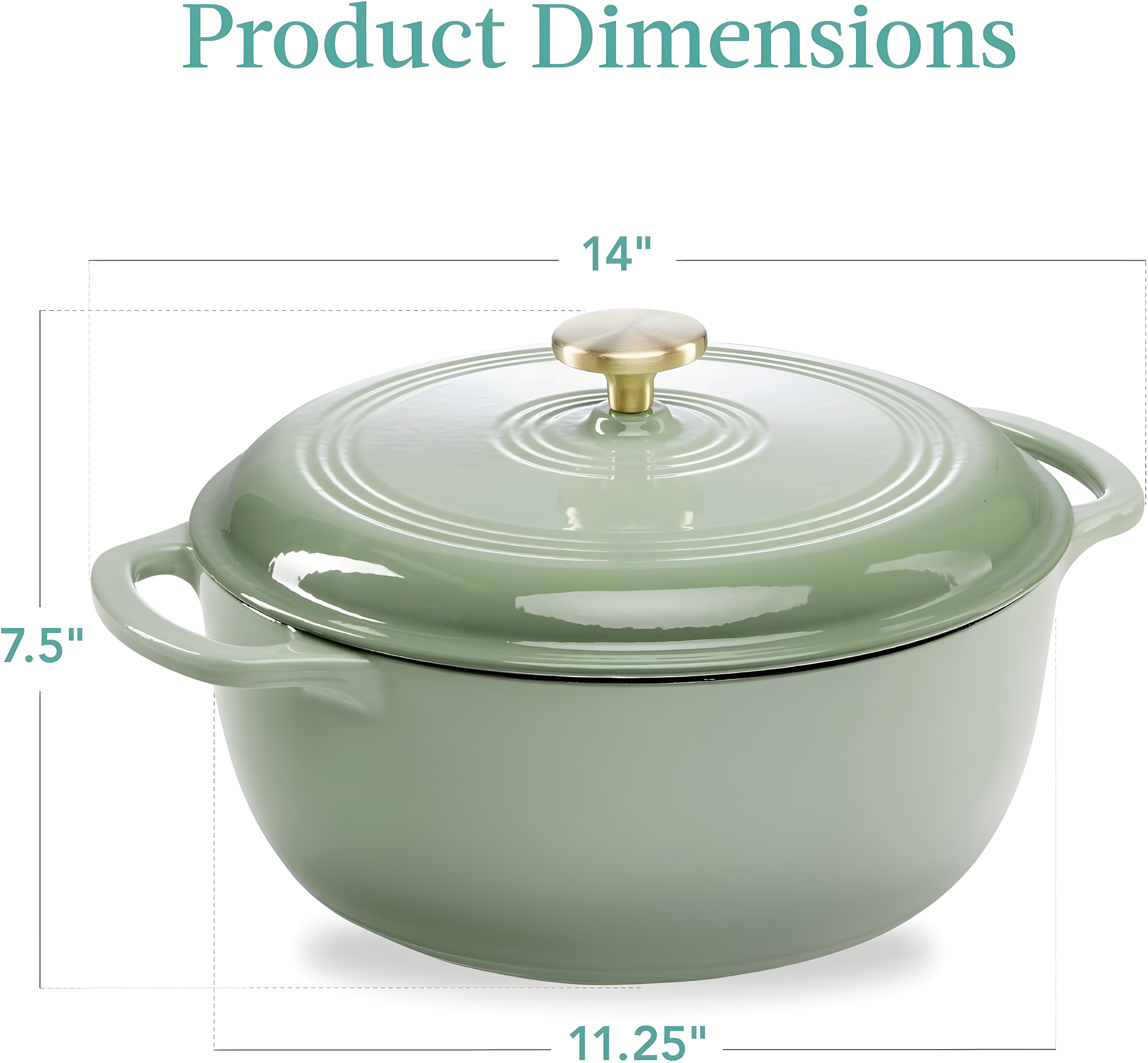 Enamel Cast-Iron Dutch Oven, Heavy-Duty Cookware w/ Dual Handles, Lid