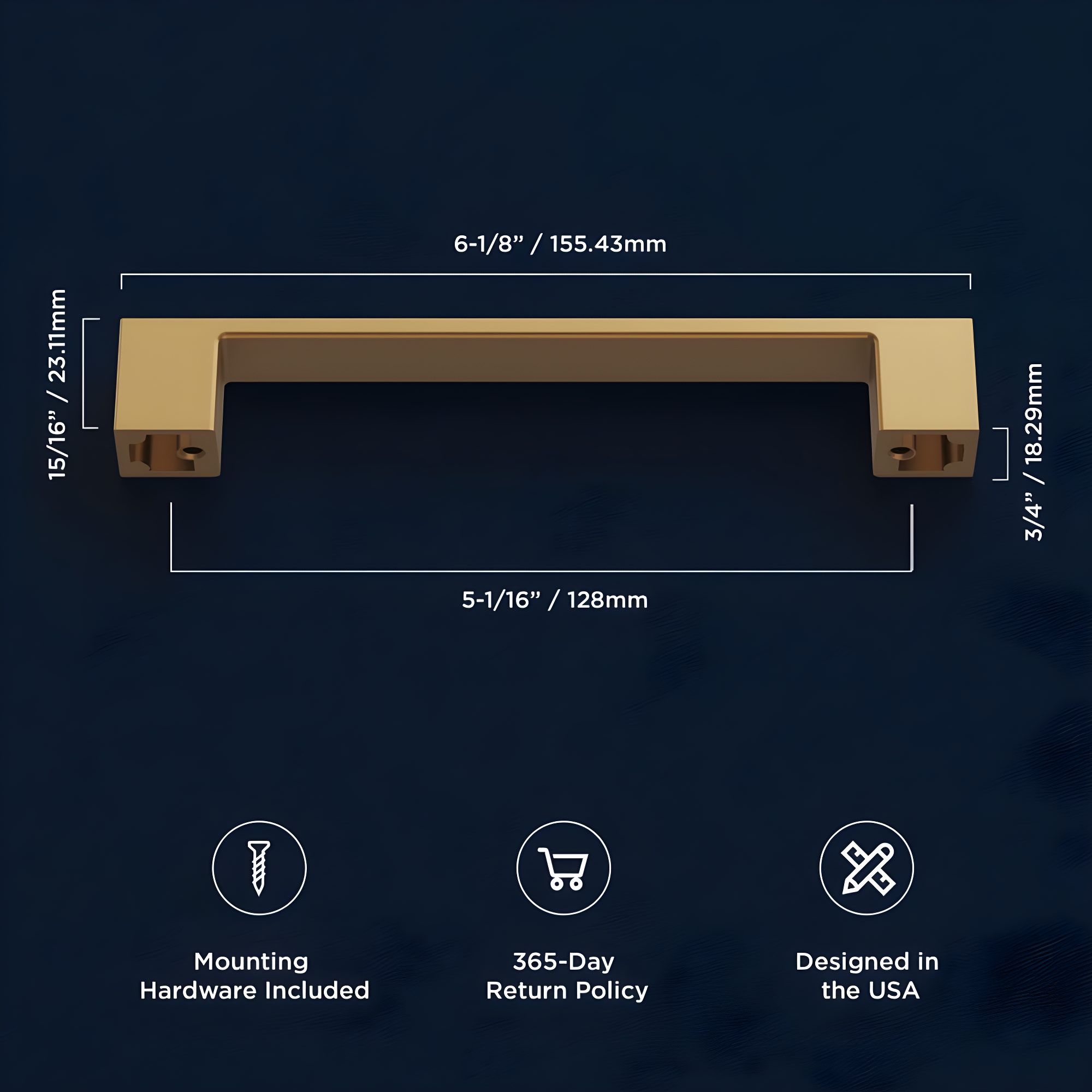 Heritage Designs Kitchen Cabinet Handles, 5 1/16" Drawer Pulls for Cabinet Doors, Dresser Drawers