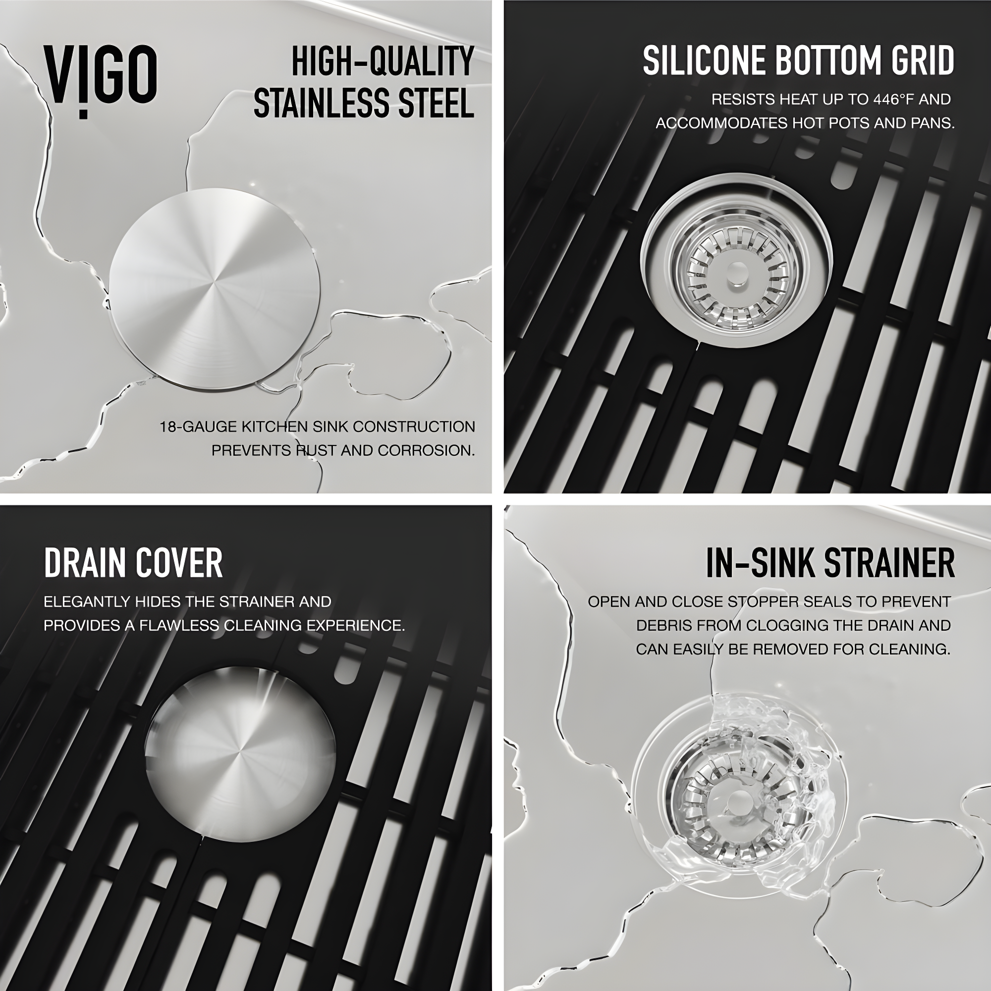 VIGO 30" Mercer Stainless Steel Undermount Kitchen Sink with Accessories