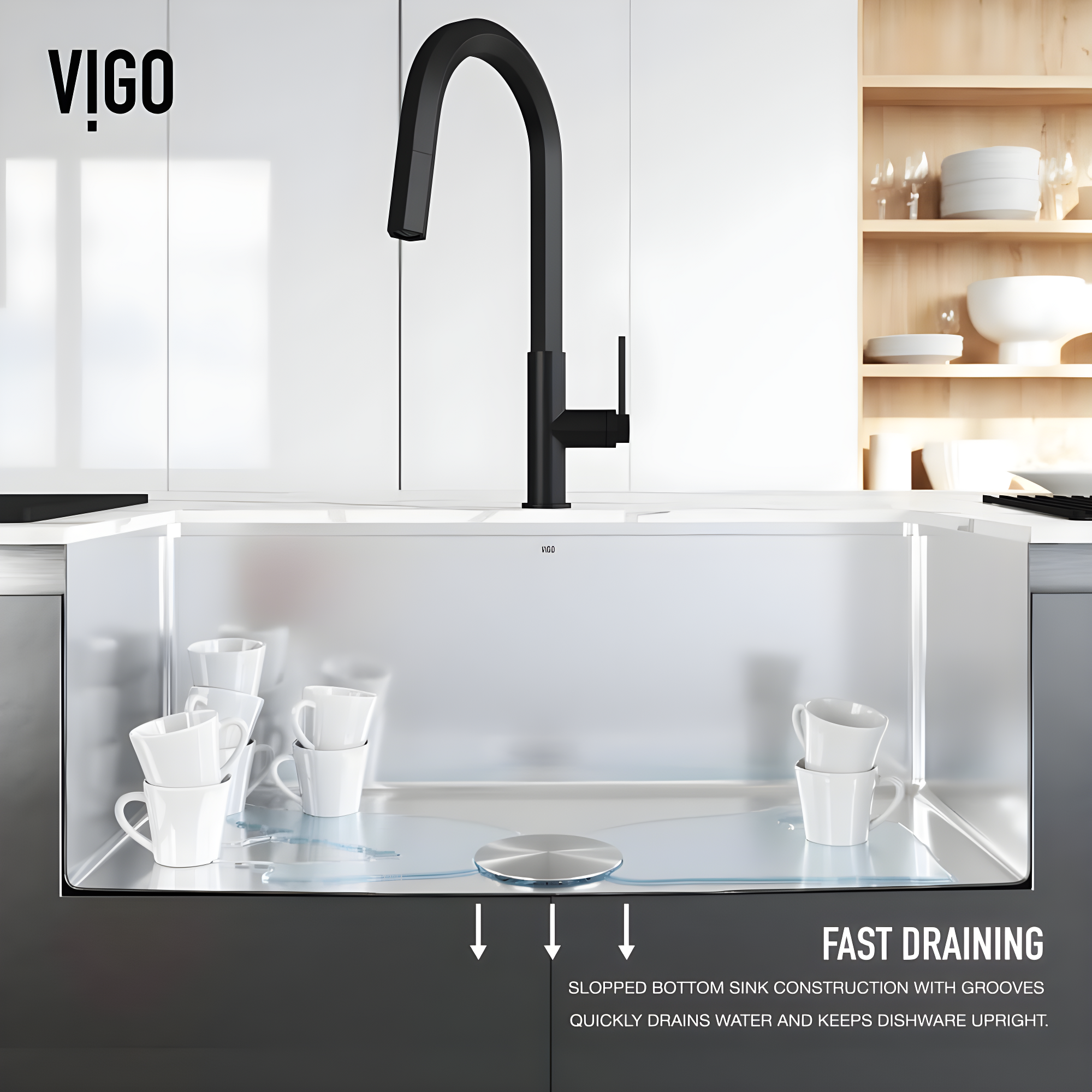 VIGO 30" Mercer Stainless Steel Undermount Kitchen Sink with Accessories