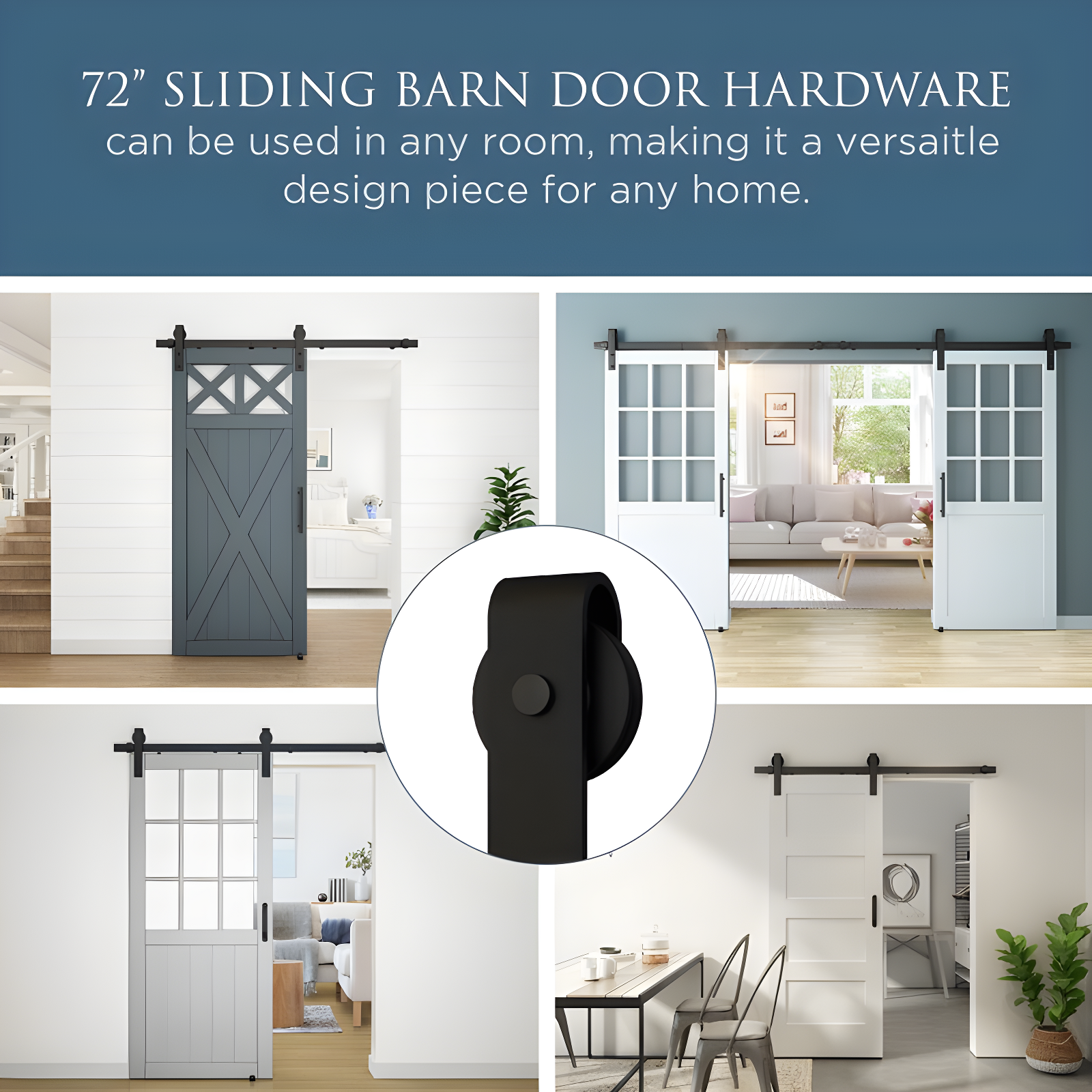 National Hardware 72" Designer Interior Barn Door Kit with Soft Close