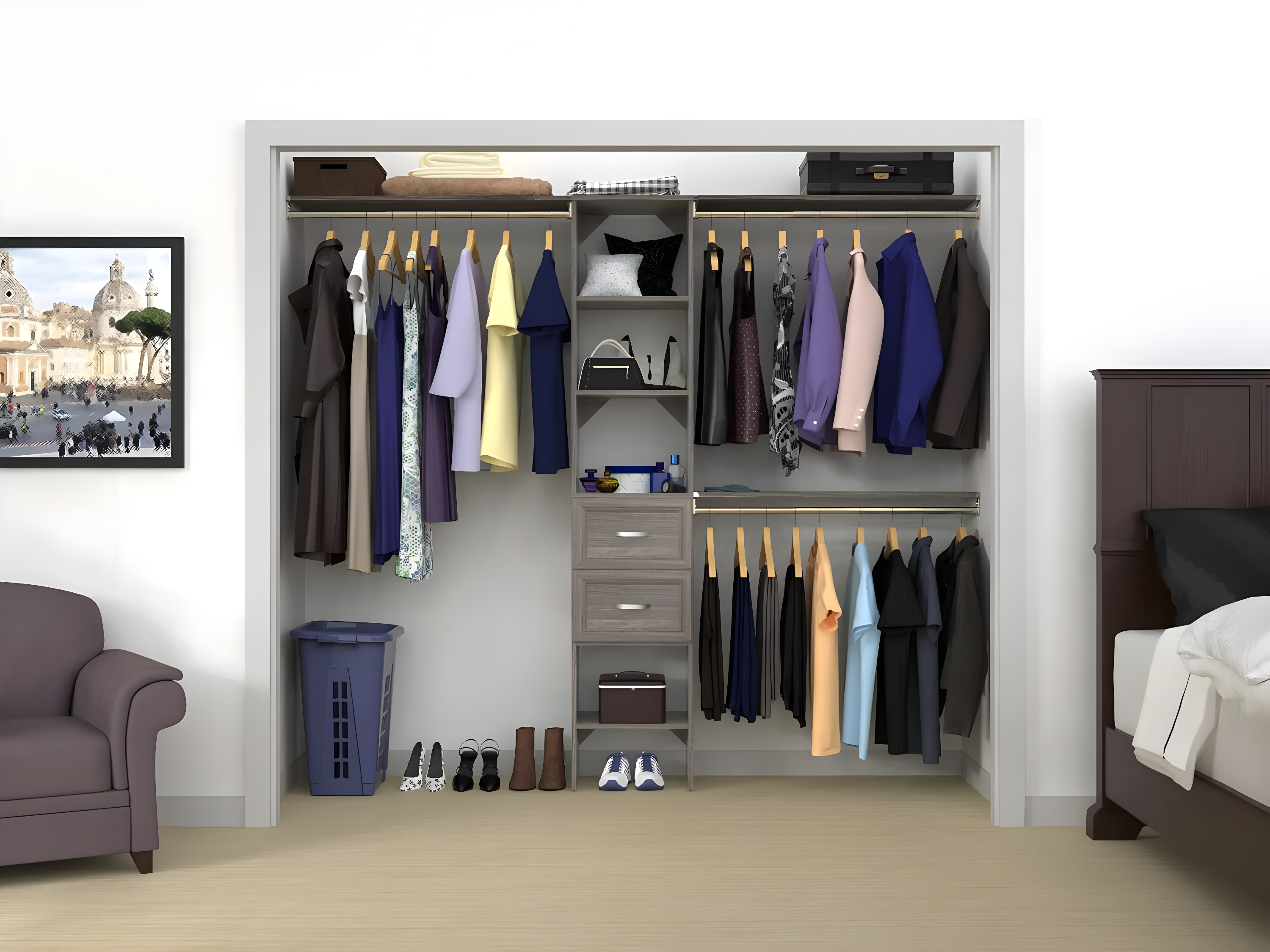SuiteSymphony 77" to 113" Closet System Starter Kit