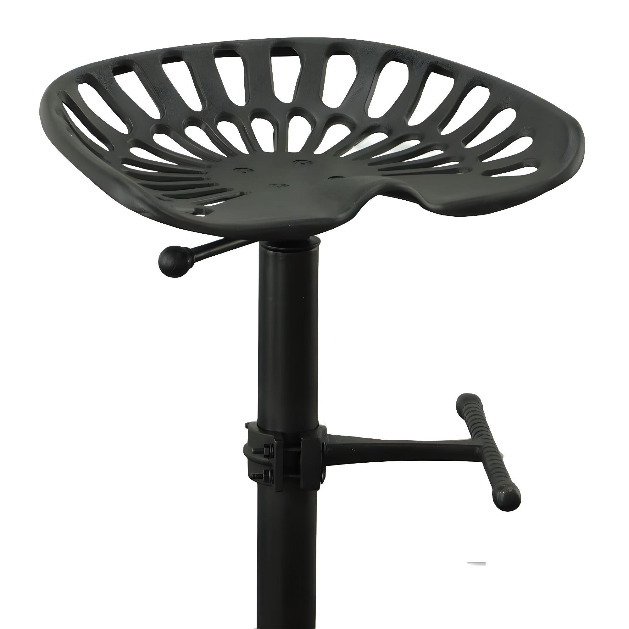 Carolina Living Adjustable Tractor Seat Counter Height Barstool Black: Vintage Style, Iron Base, 22-33" Height