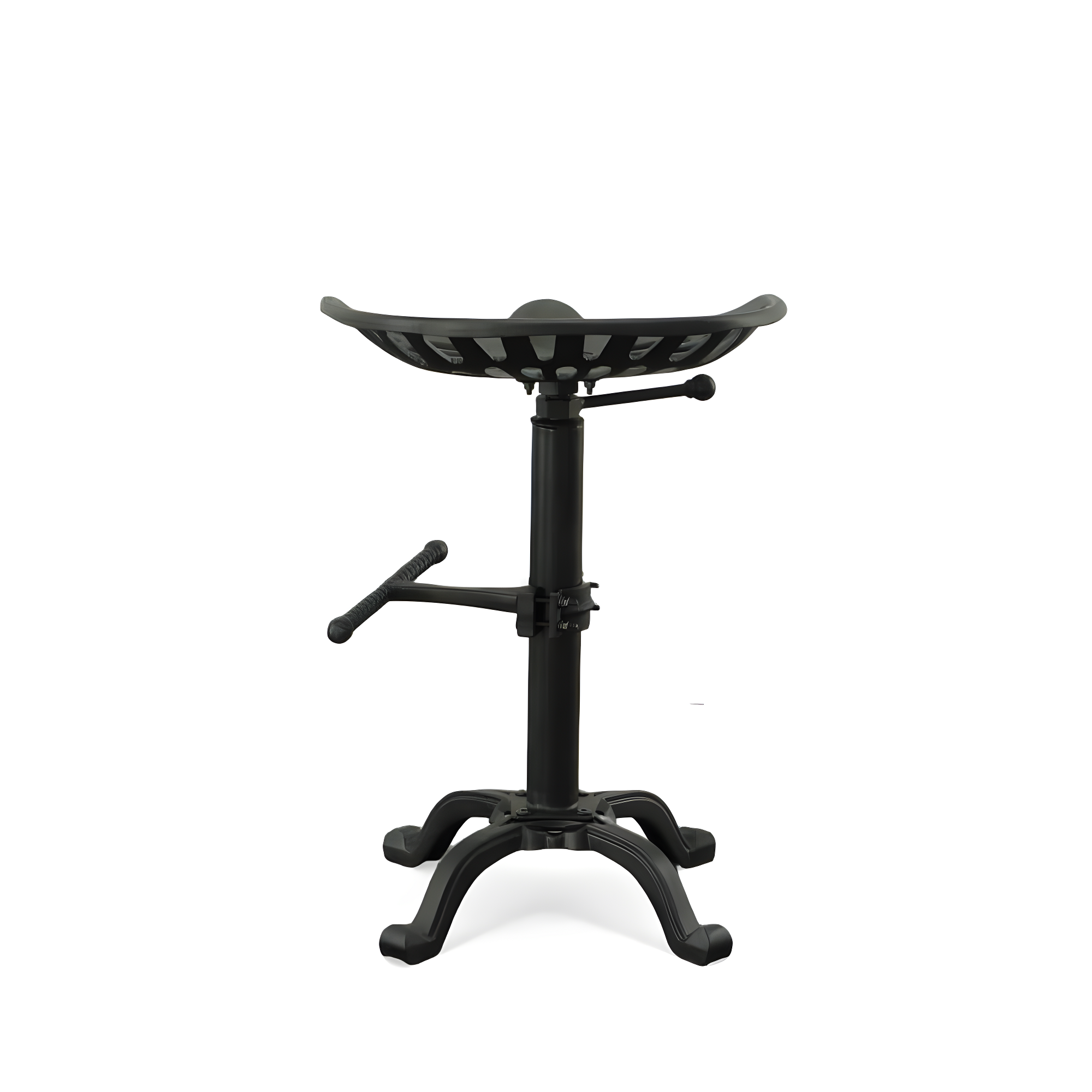 Carolina Living Adjustable Tractor Seat Counter Height Barstool Black: Vintage Style, Iron Base, 22-33" Height