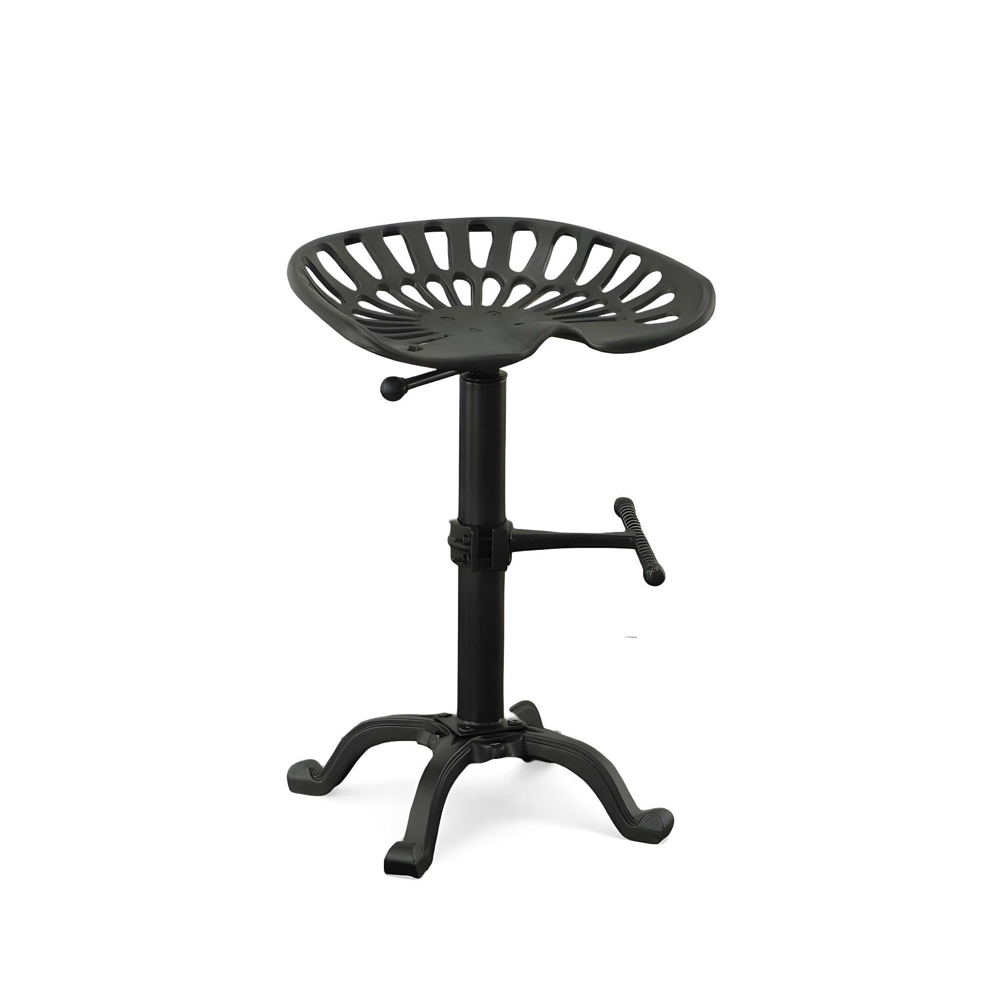 Carolina Living Adjustable Tractor Seat Counter Height Barstool Black: Vintage Style, Iron Base, 22-33" Height