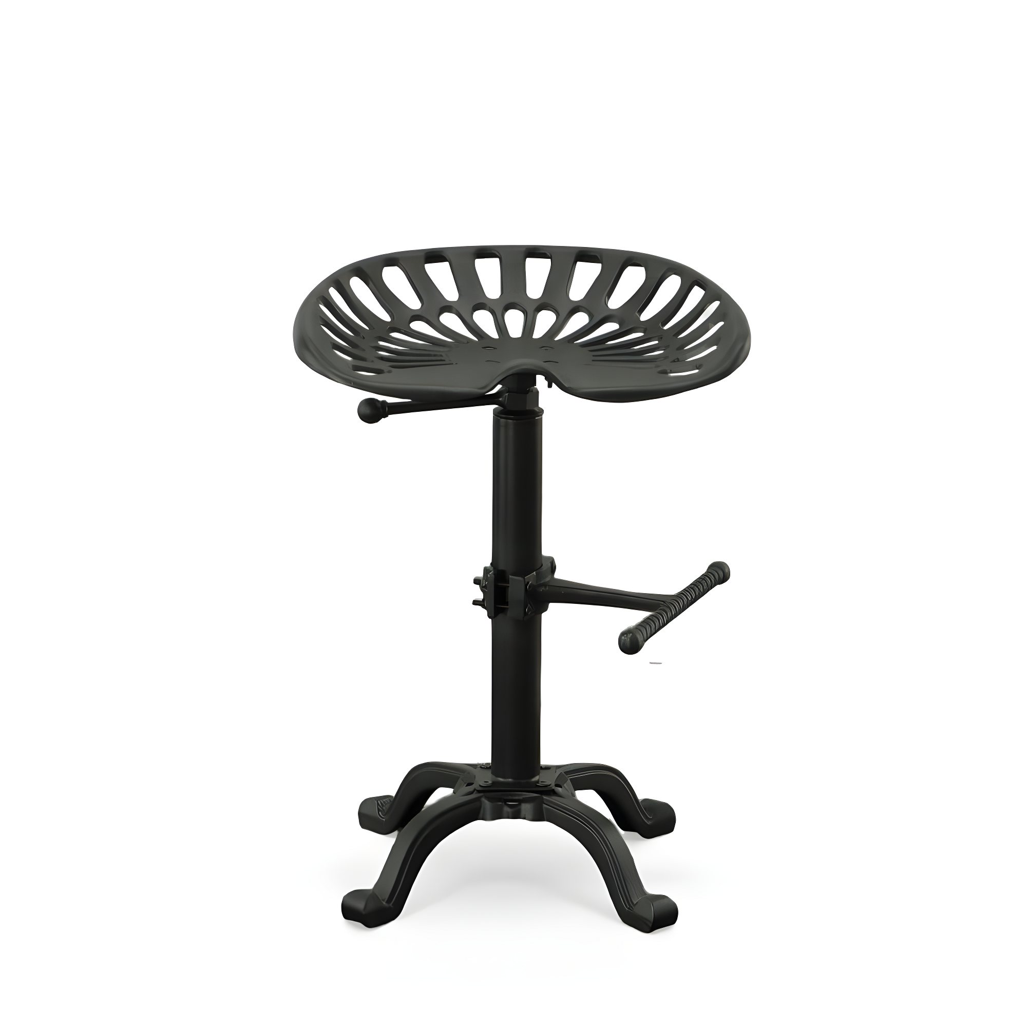 Carolina Living Adjustable Tractor Seat Counter Height Barstool Black: Vintage Style, Iron Base, 22-33" Height