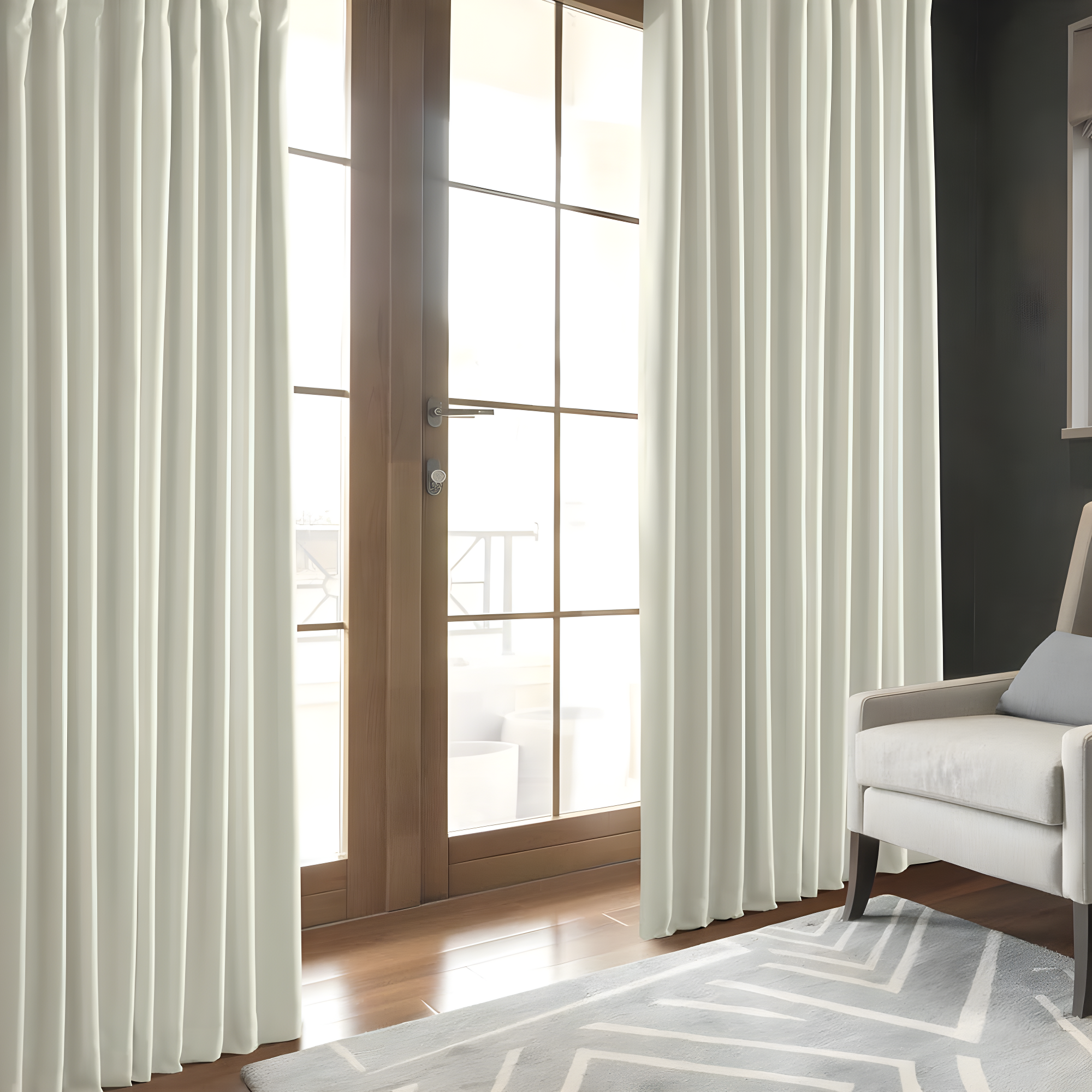 HPD HALF PRICE DRAPES Solid Thermal Insulated Blackout Curtains for Bedroom 96 Inches Long Curtain (1 Panel) Signature Blackout Linen Window Curtains for Living Room, 50W x 96L, Excursion Ivory