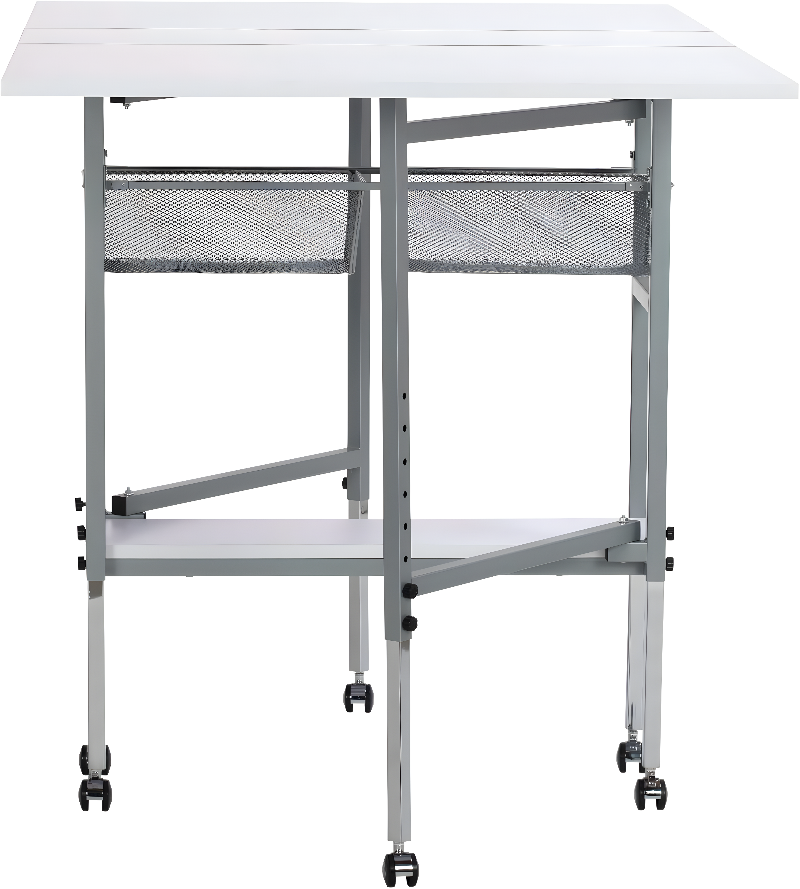 Sew Ready 58.75'' x 36.5'' Foldable Sewing Table with Sewing Machine Platform and Wheels
