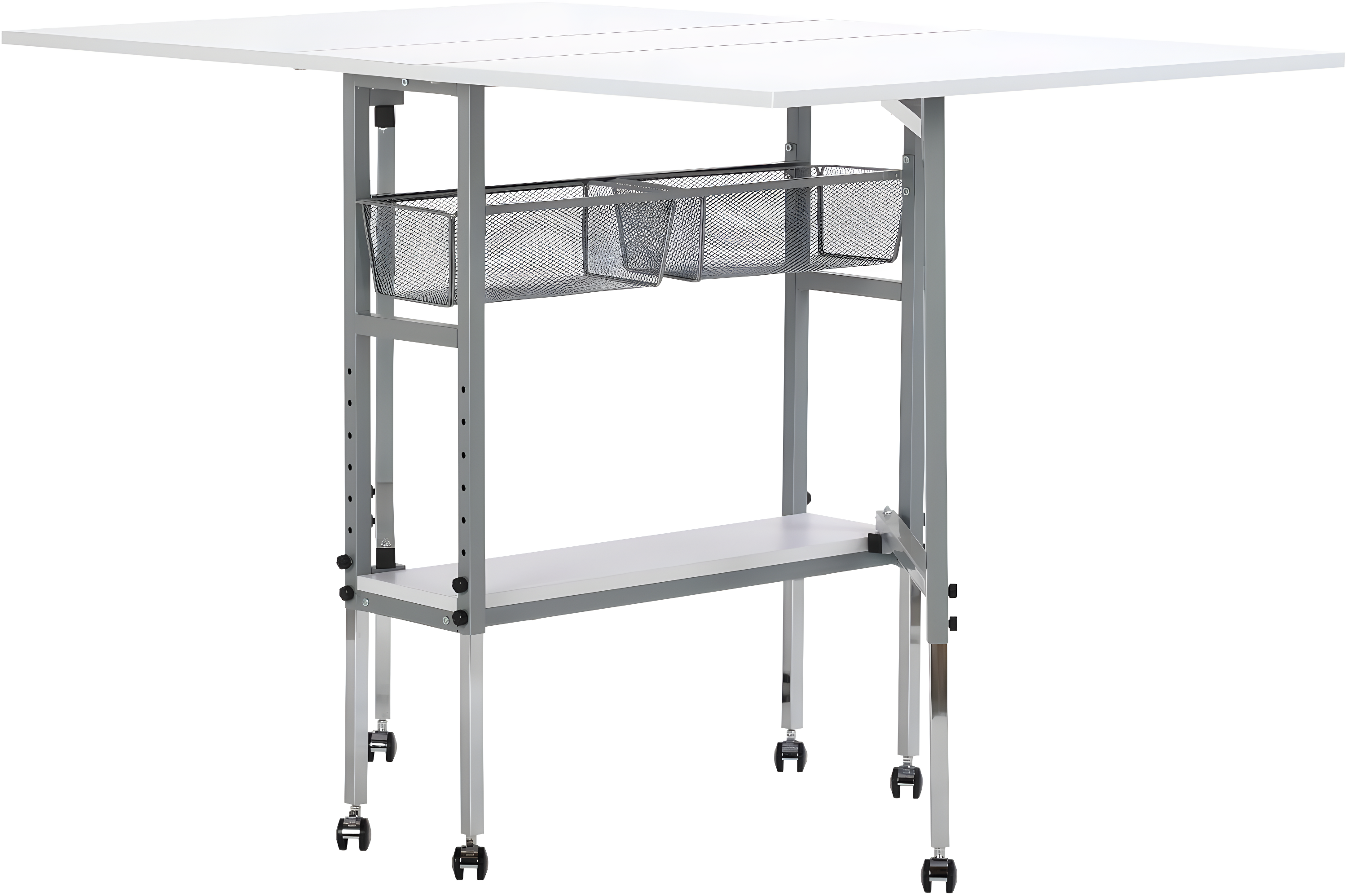 Sew Ready 58.75'' x 36.5'' Foldable Sewing Table with Sewing Machine Platform and Wheels
