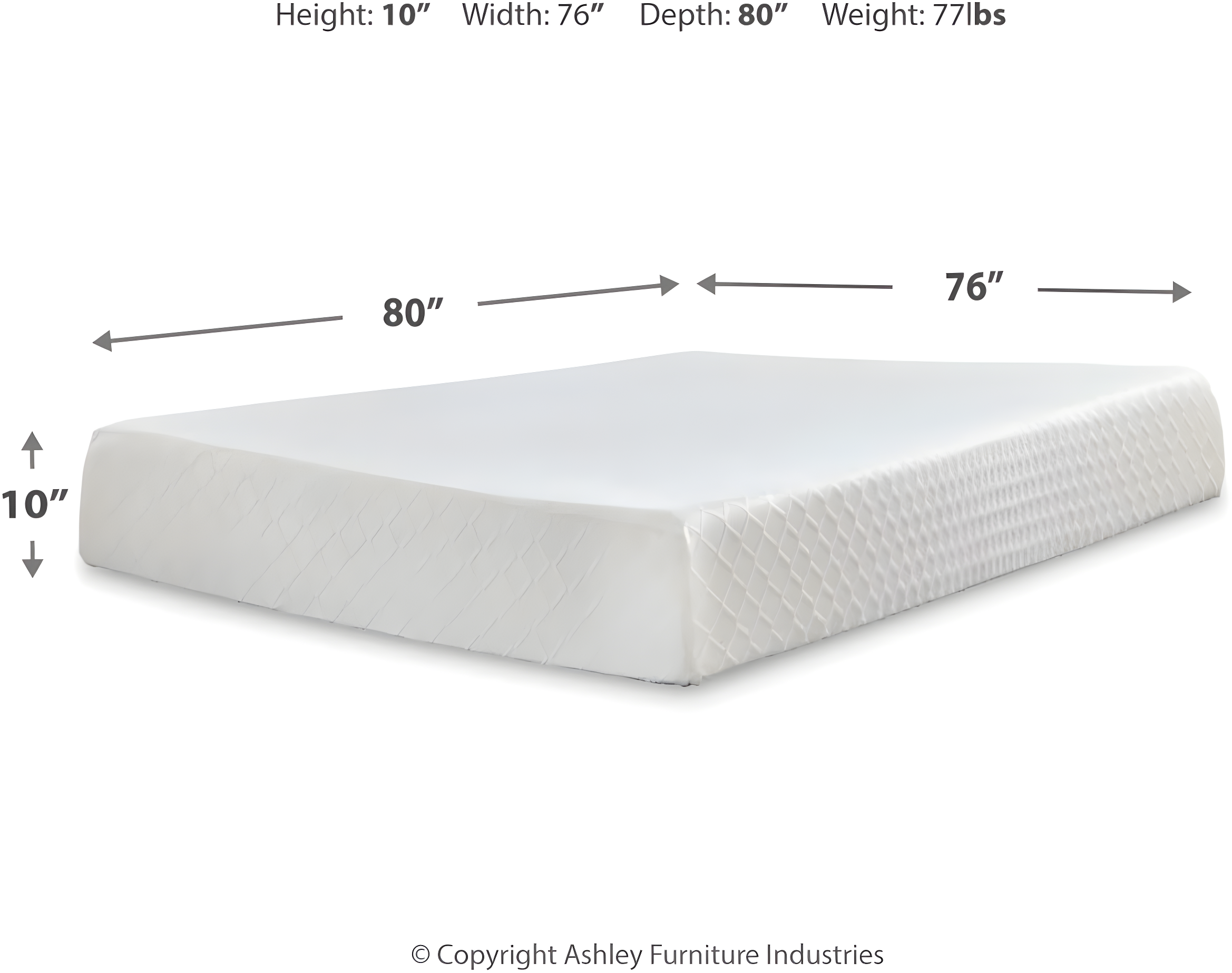 Chime 10 Inch Medium Firmness Memory Foam Mattress, King