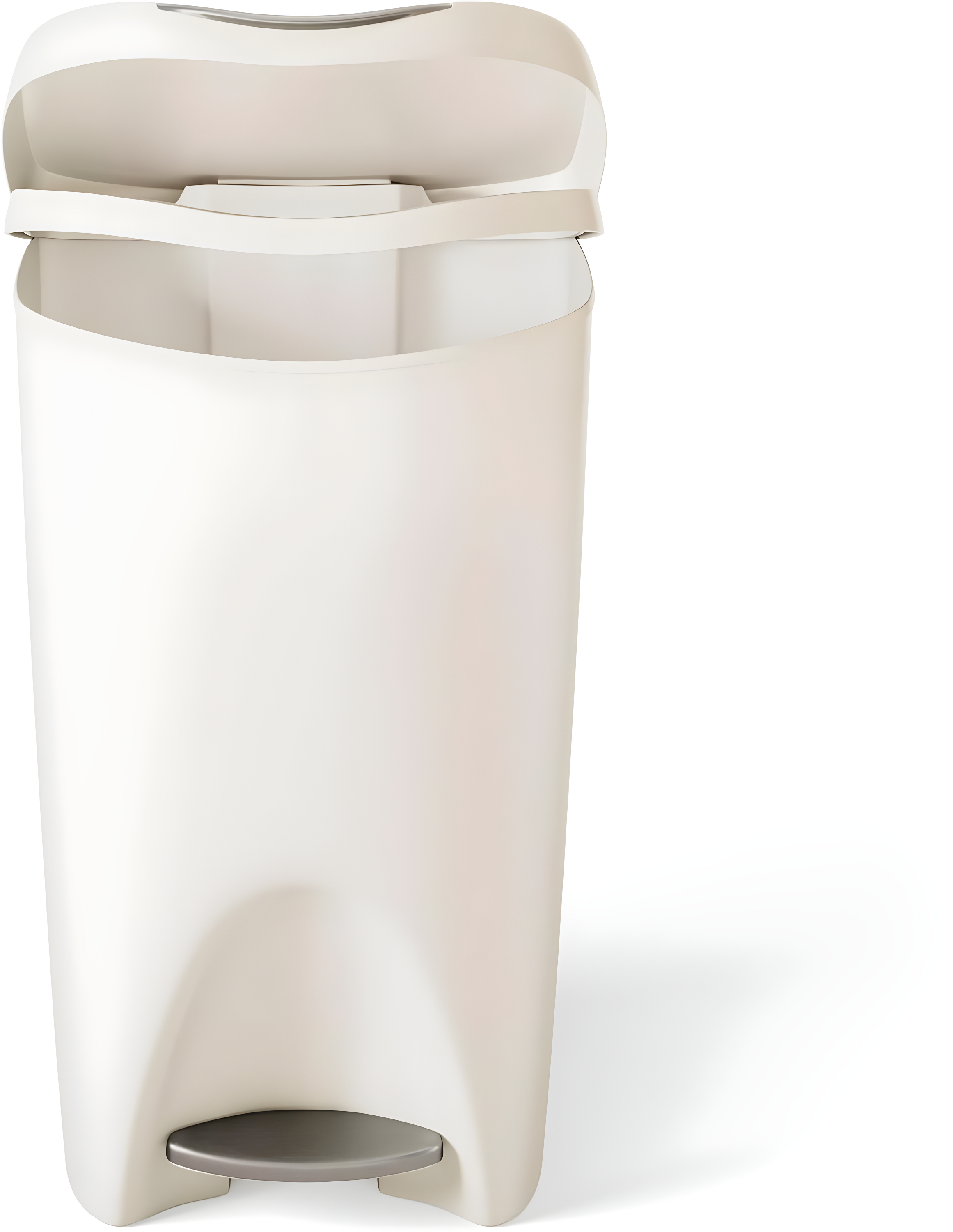 Umbra 13gal Brim Step Trash Can Sand: Kitchen Trash Can, Quiet Closing Lid, Polypropylene, Indoor, 50 Quart Capacity