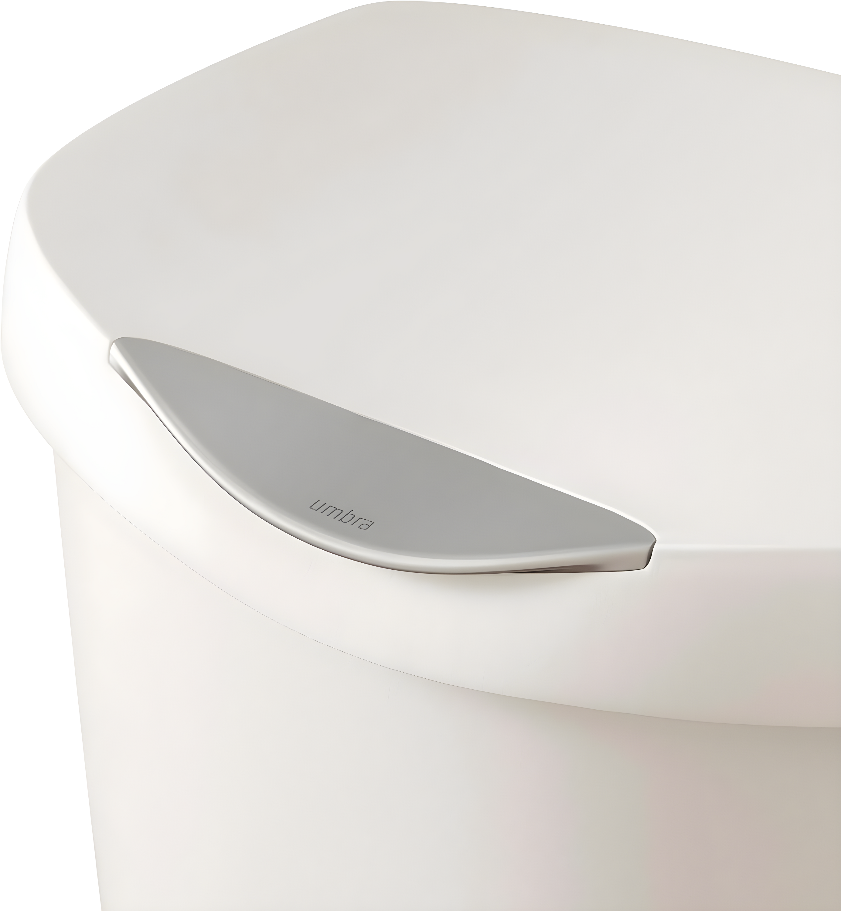 Umbra 13gal Brim Step Trash Can Sand: Kitchen Trash Can, Quiet Closing Lid, Polypropylene, Indoor, 50 Quart Capacity