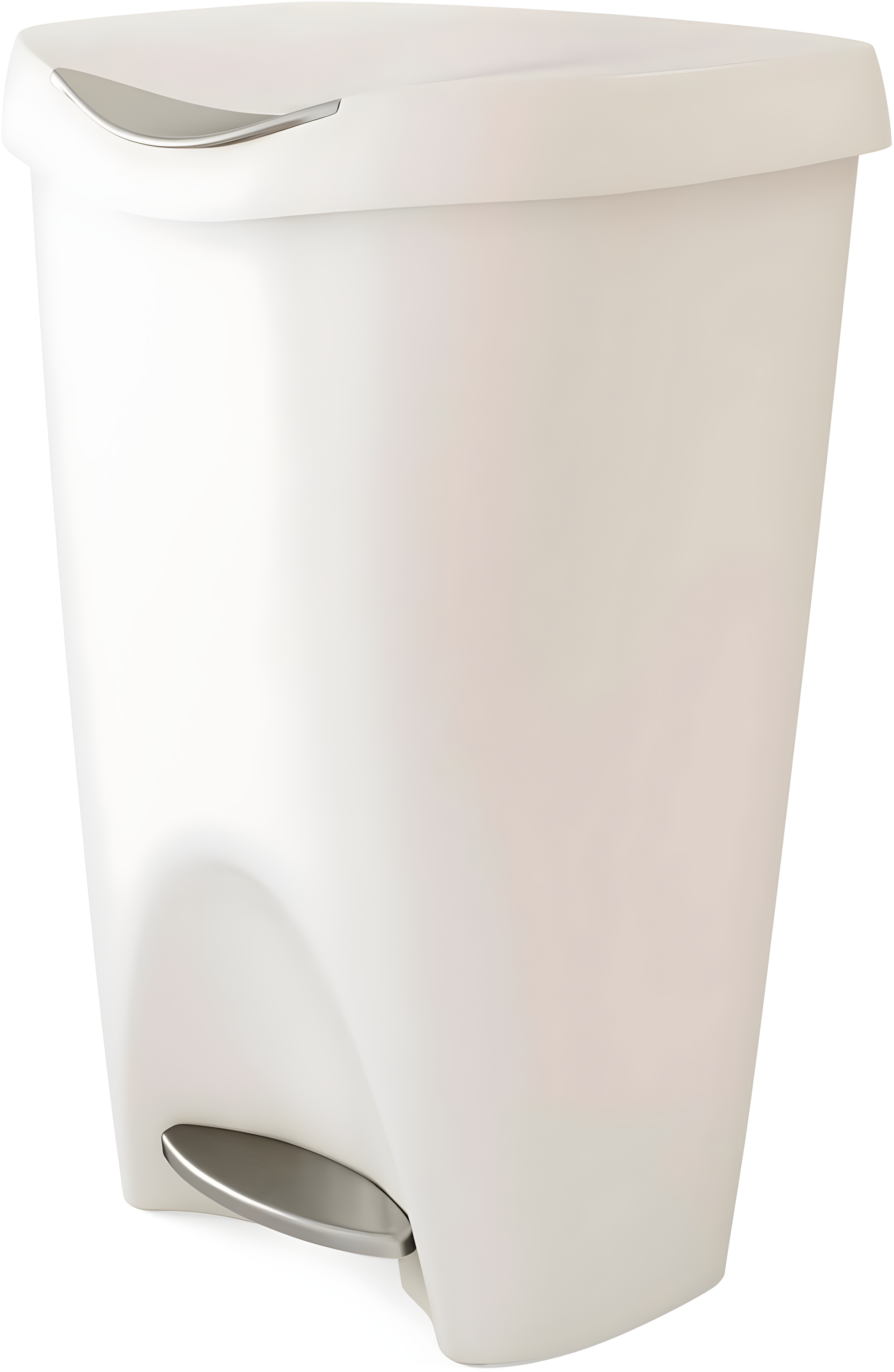 Umbra 13gal Brim Step Trash Can Sand: Kitchen Trash Can, Quiet Closing Lid, Polypropylene, Indoor, 50 Quart Capacity