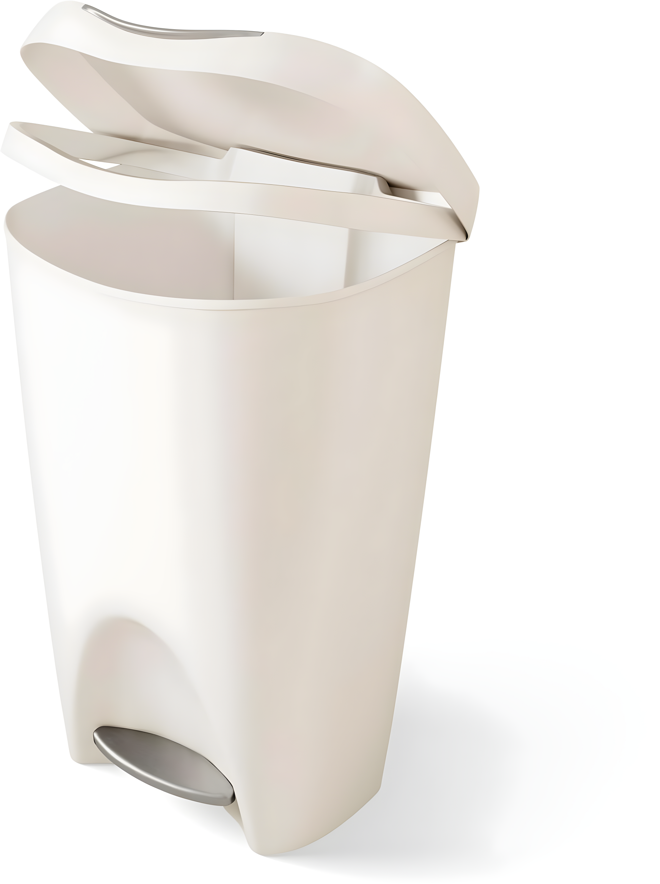 Umbra 13gal Brim Step Trash Can Sand: Kitchen Trash Can, Quiet Closing Lid, Polypropylene, Indoor, 50 Quart Capacity