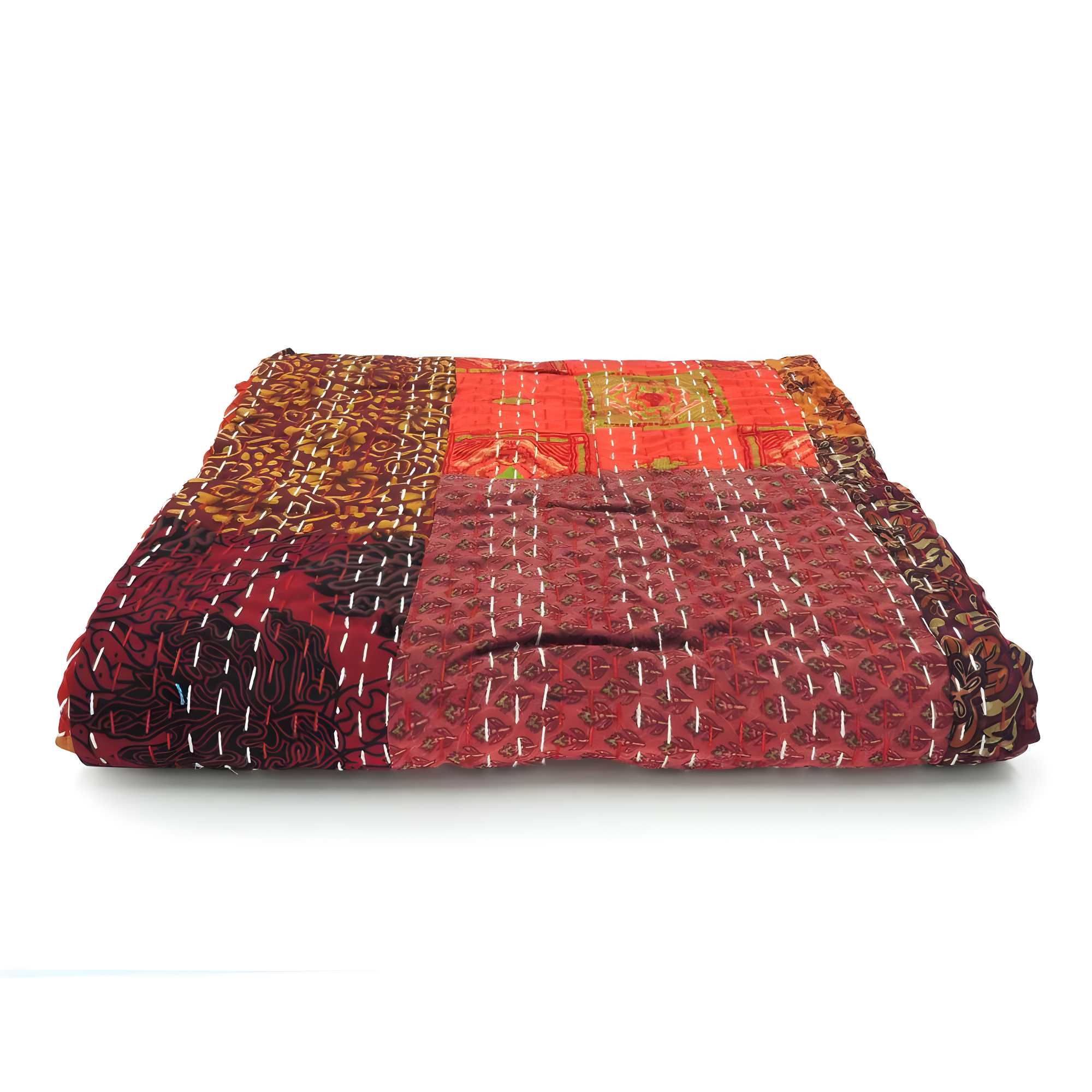 Rajani Home Handmade Kantha Silk Blend Throw Blanket