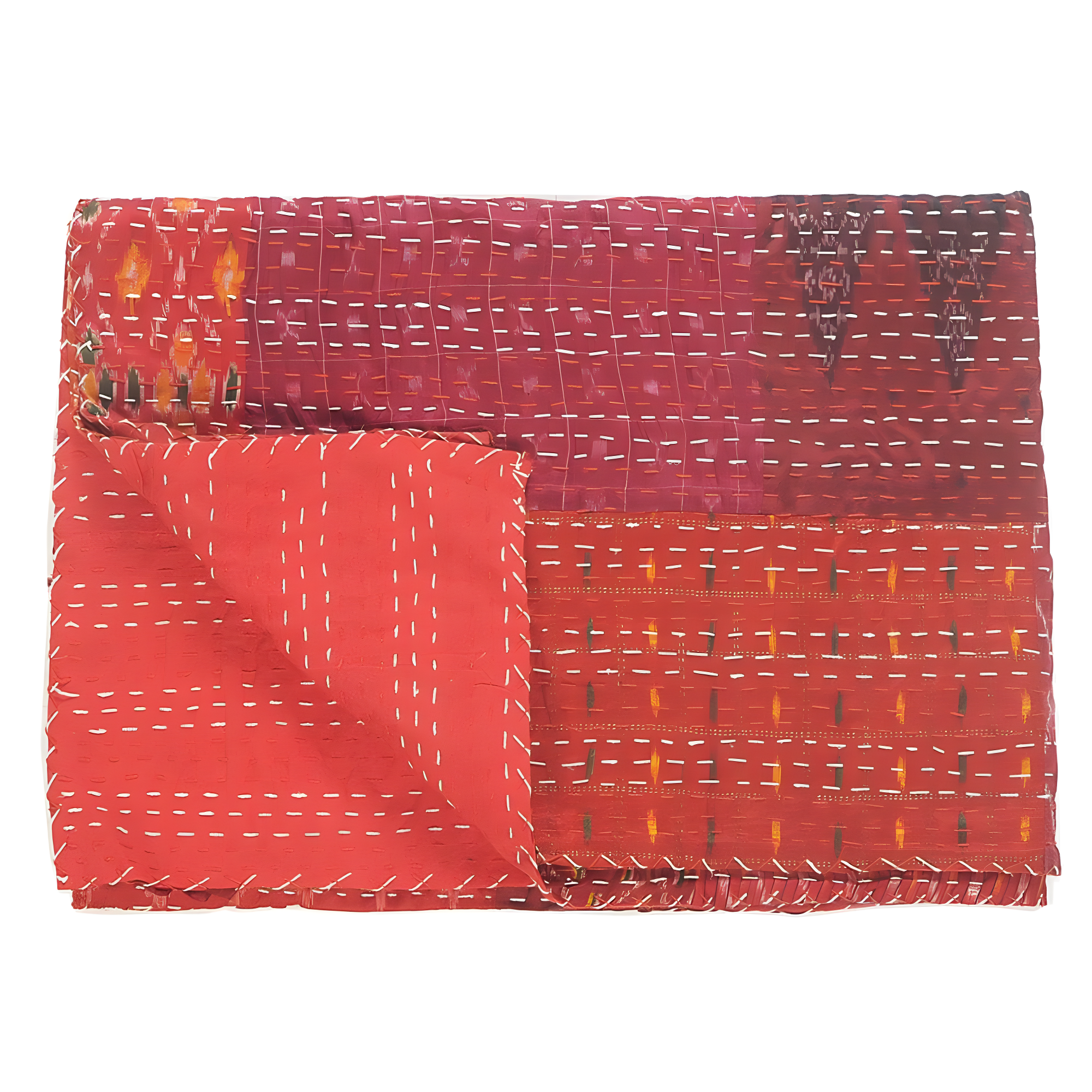 Rajani Home Handmade Kantha Silk Blend Throw Blanket