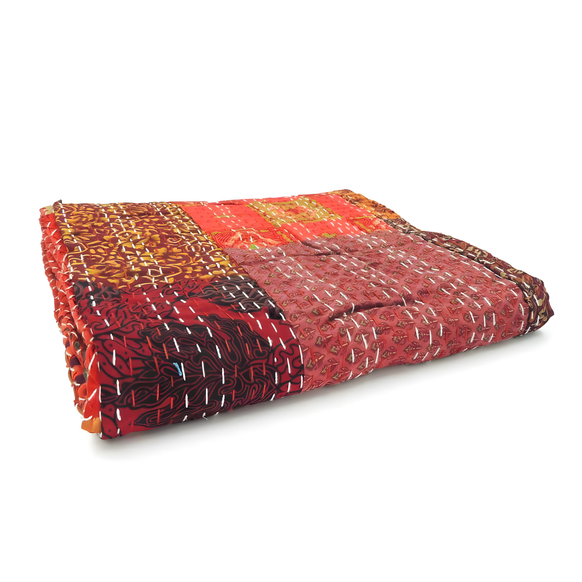 Rajani Home Handmade Kantha Silk Blend Throw Blanket