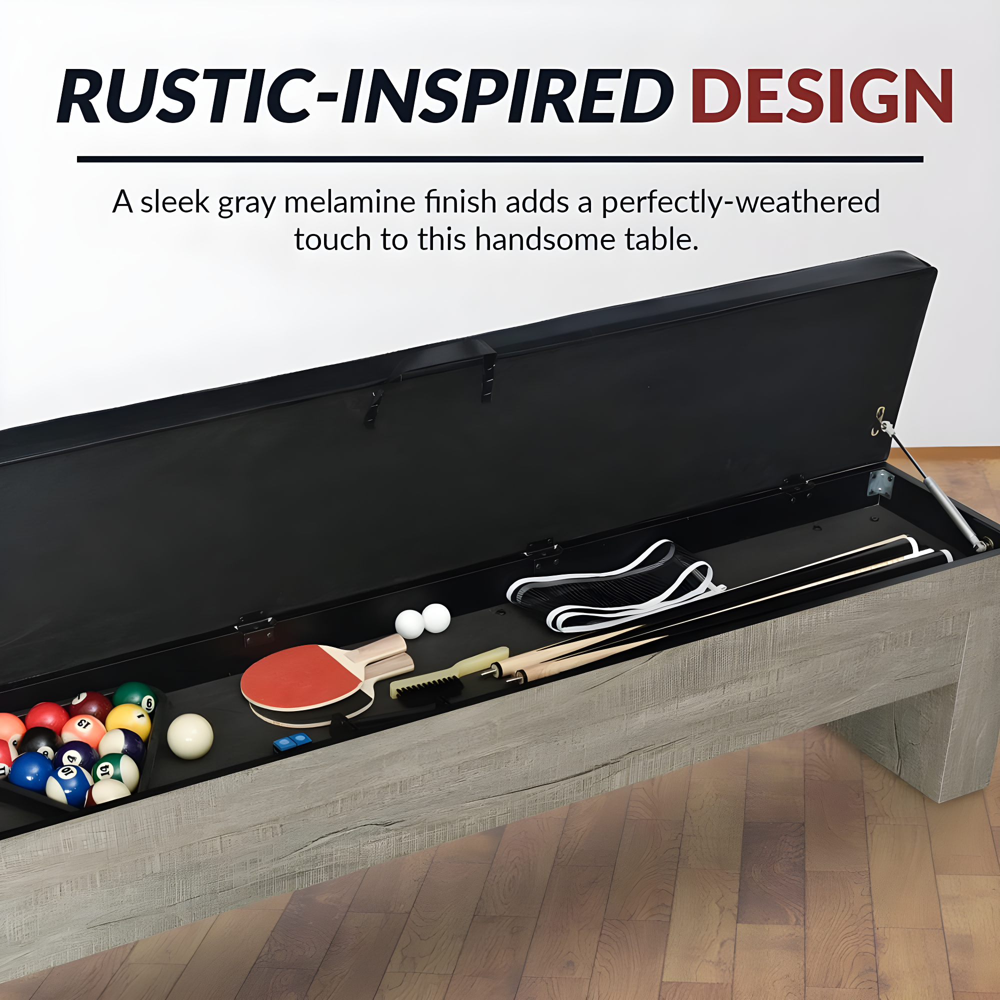 Hathaway Games Hathaway Newport Stylish 7 Ft Multi Game Pool Table Combo with Dining Top and Ping Pong – Includes Benches for Home Storage and Accessories