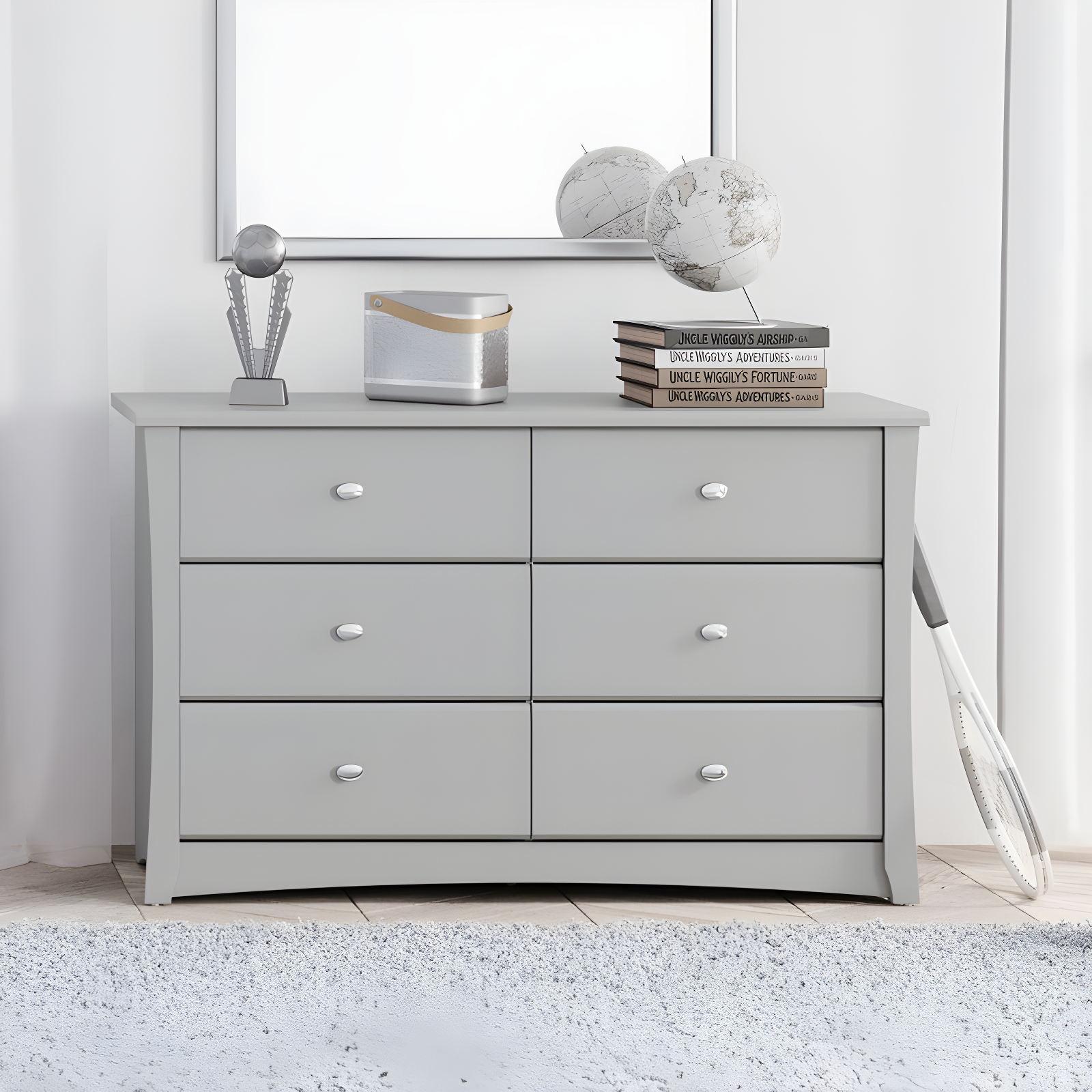 Crescent 6 Drawer Double Dresser