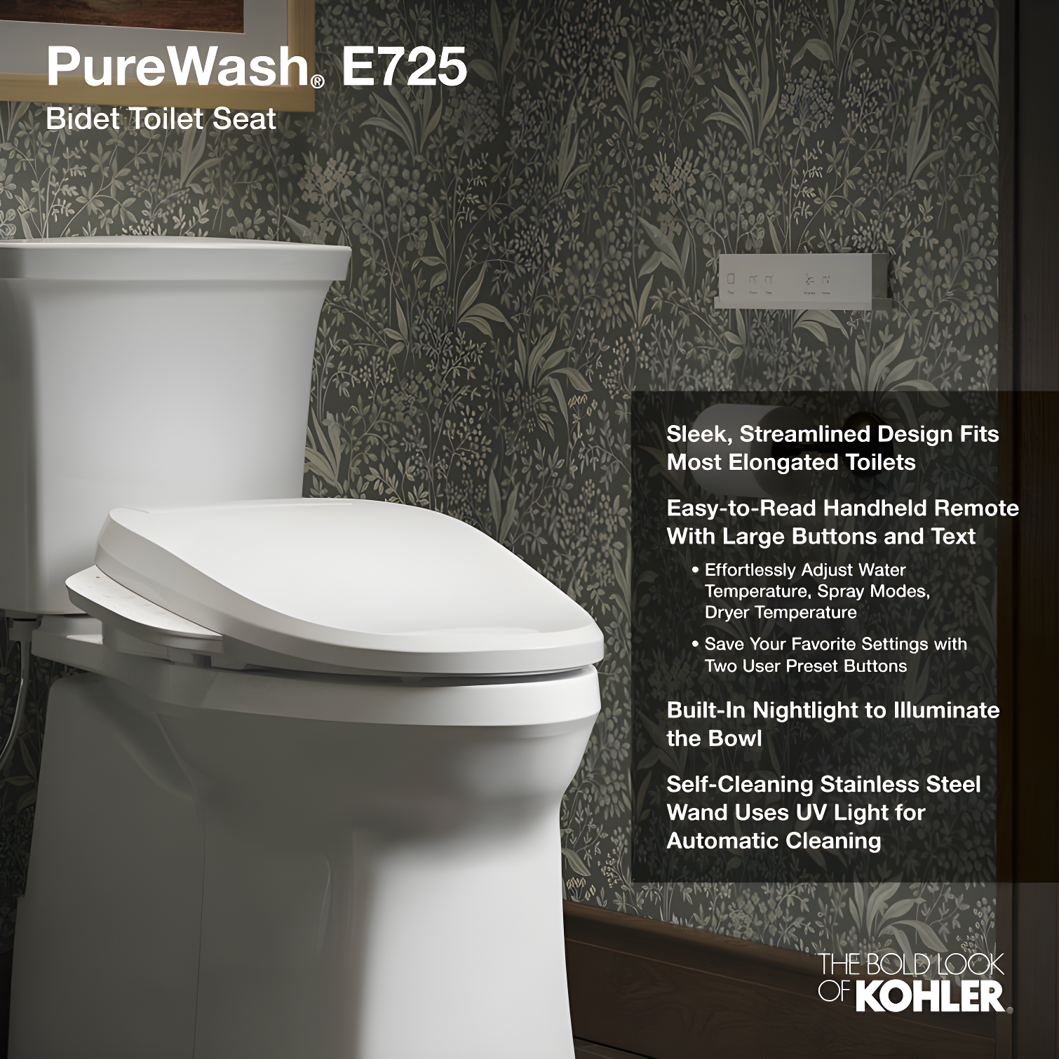Purewash E580 Elongated Bidet Toilet Seat