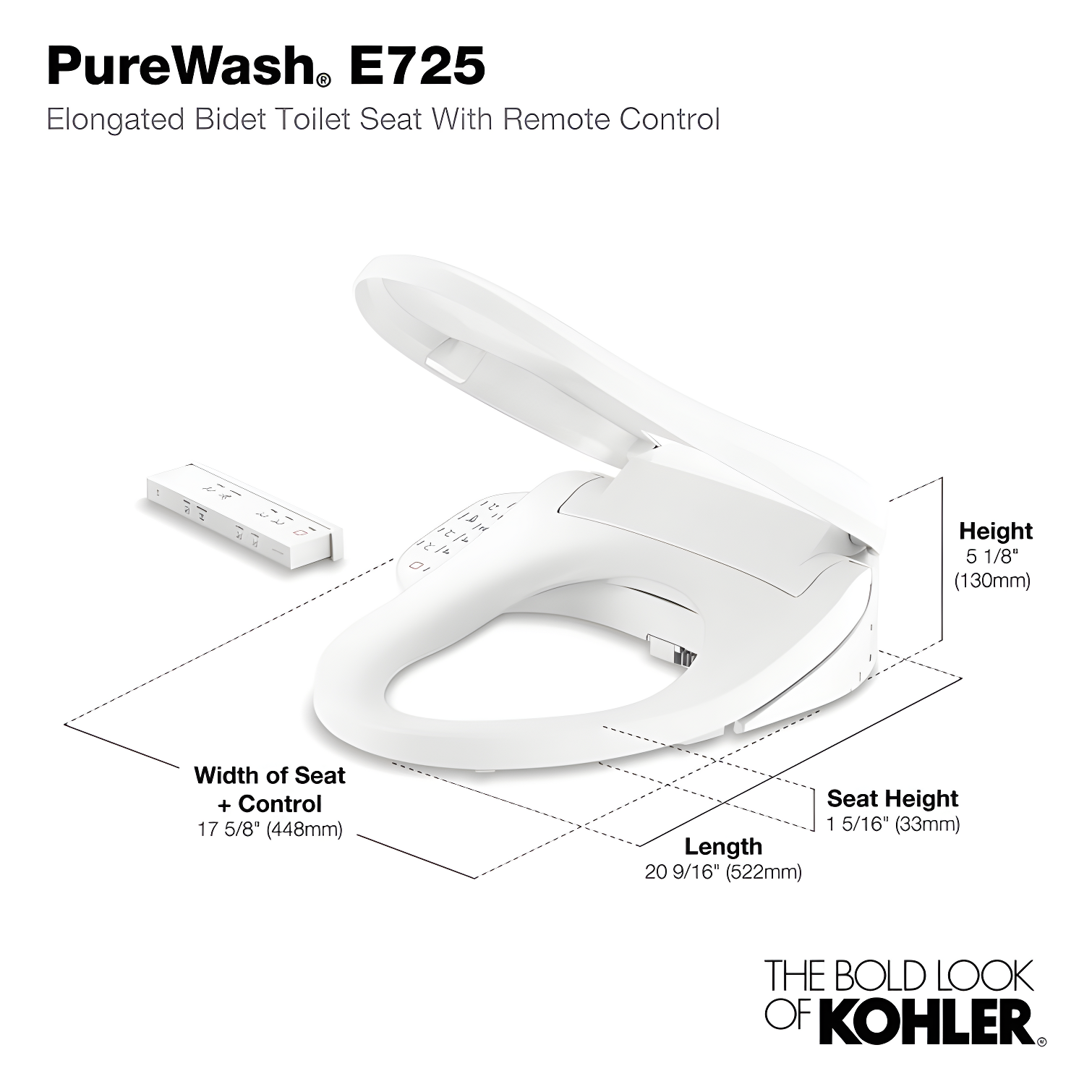 Purewash E580 Elongated Bidet Toilet Seat