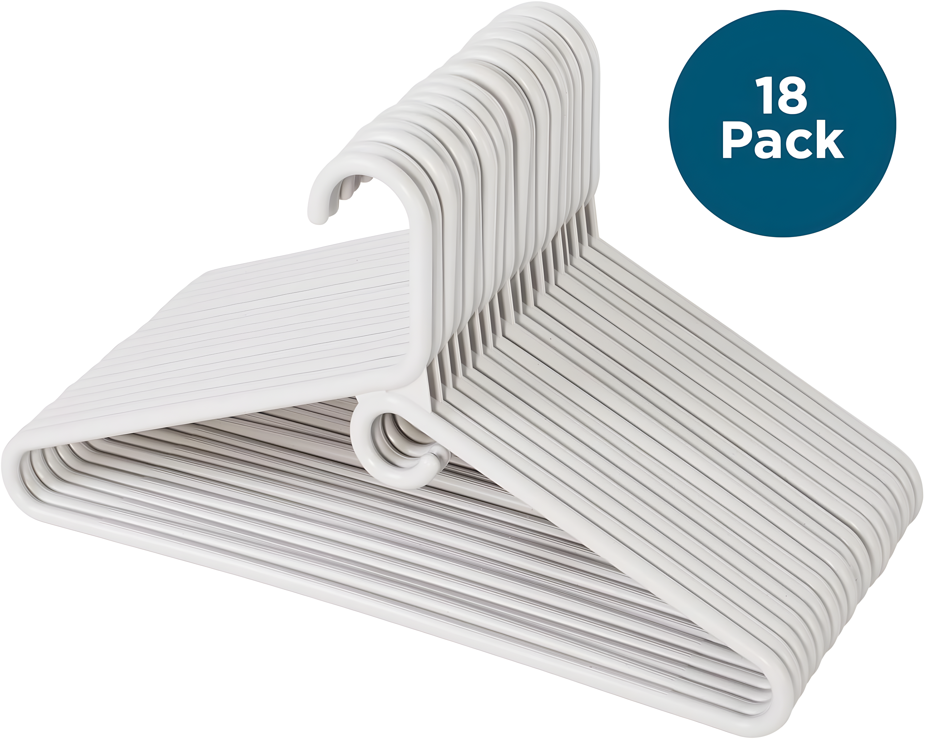 Honey-Can-Do Plastic Heavy Duty Suit Hangers, White, 18 Pack