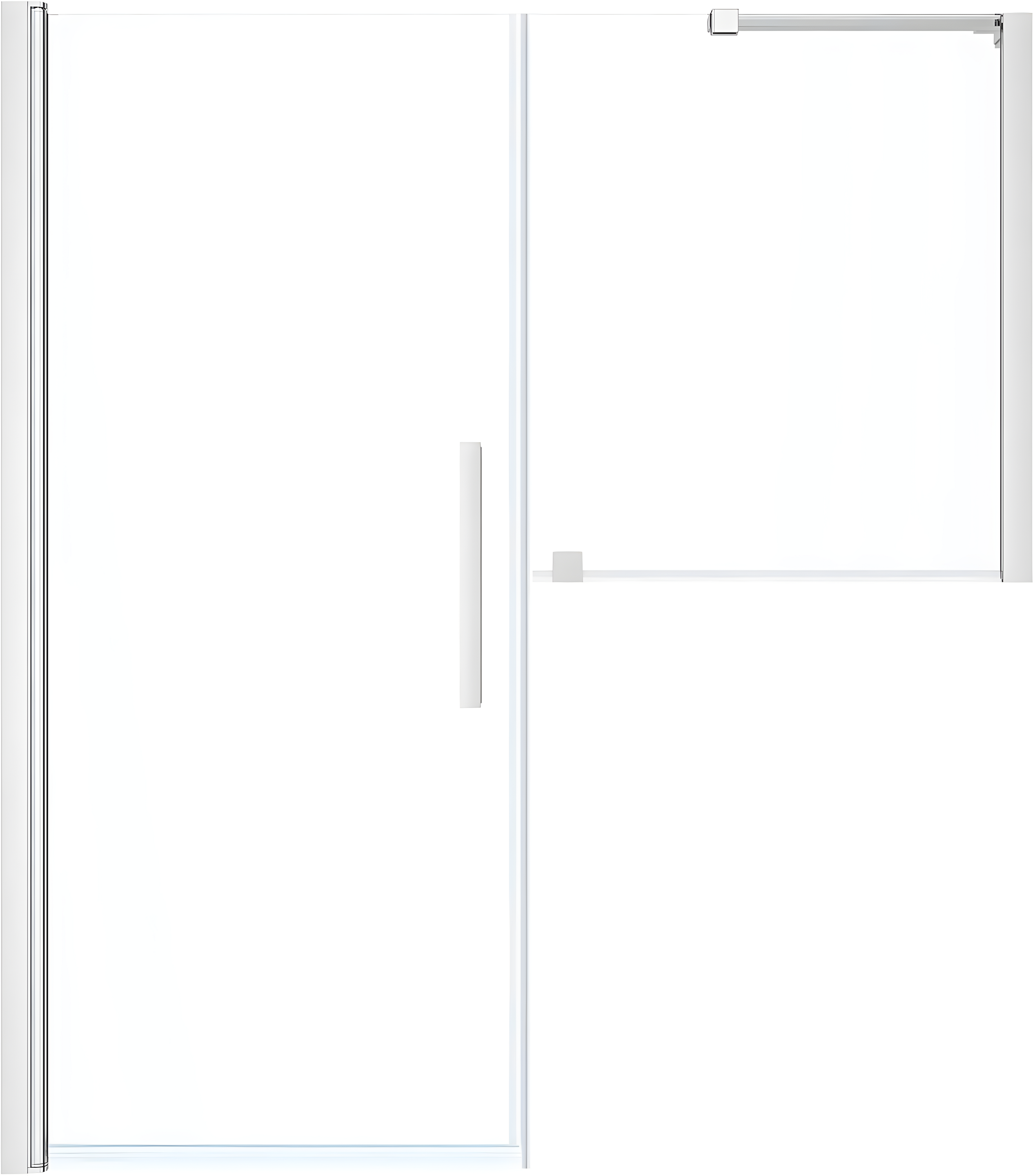 OVE Decors Endless PA05A0100 Pasadena, Buttress Alcove Frameless Shower Door, 57 13/16 to 59 13/16 in. W x 72 in. H, in Chrome