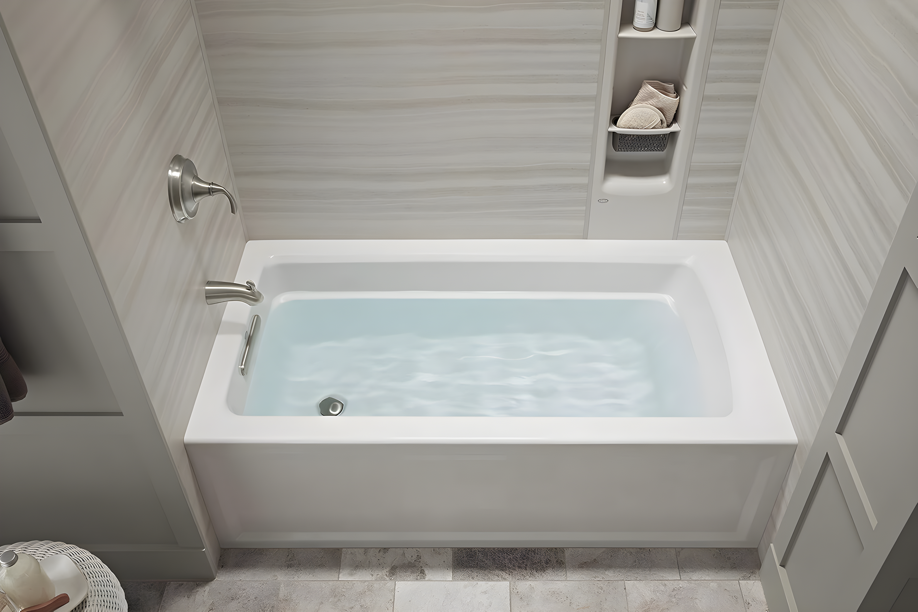 Archer® 60" x 32" Acrylic Alcove Soaking Bathtub with Comfort Depth