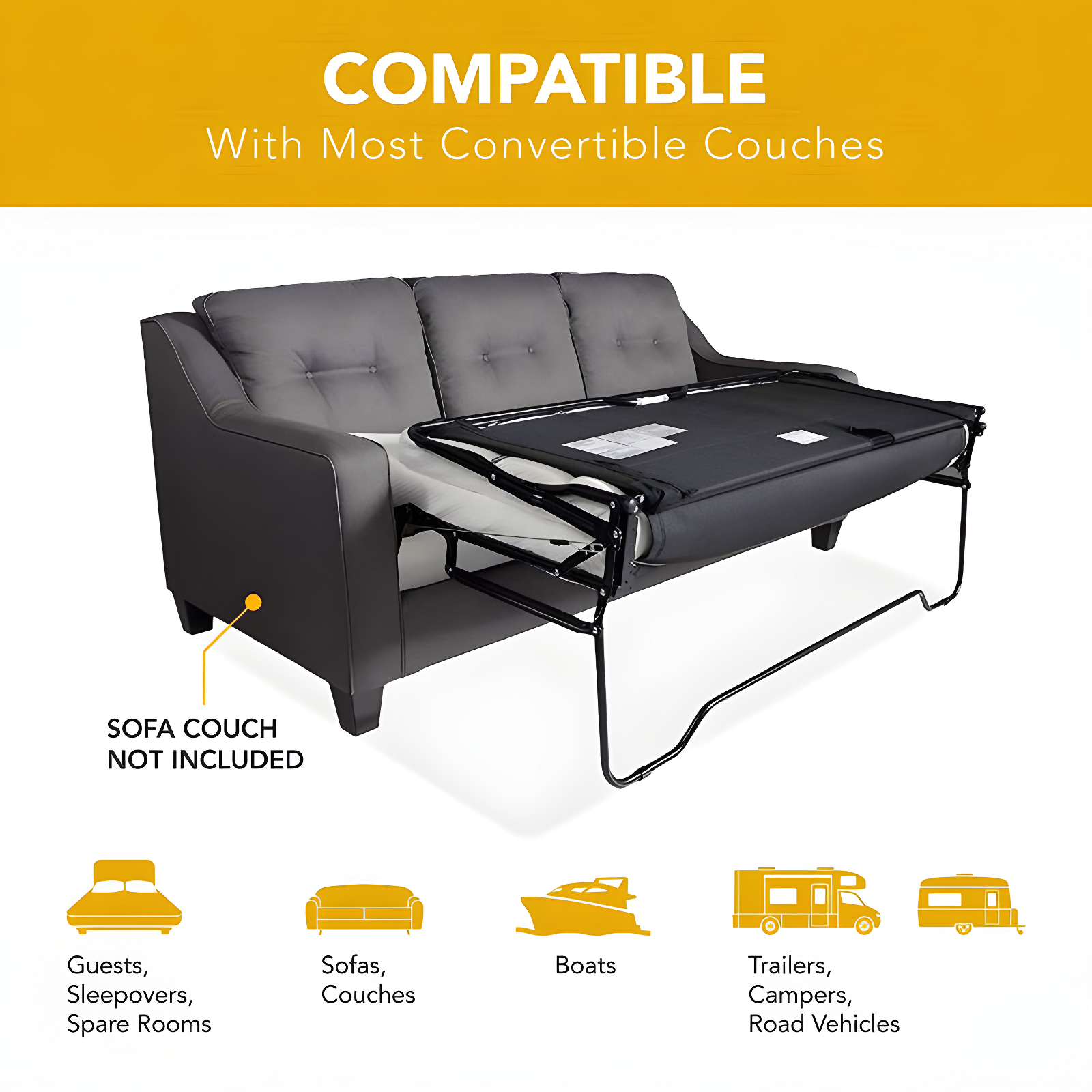 Dynasty Mattress Dynasty Mattress Memory Foam Mattress for Pull Out Sofa (Sofa Not Included)