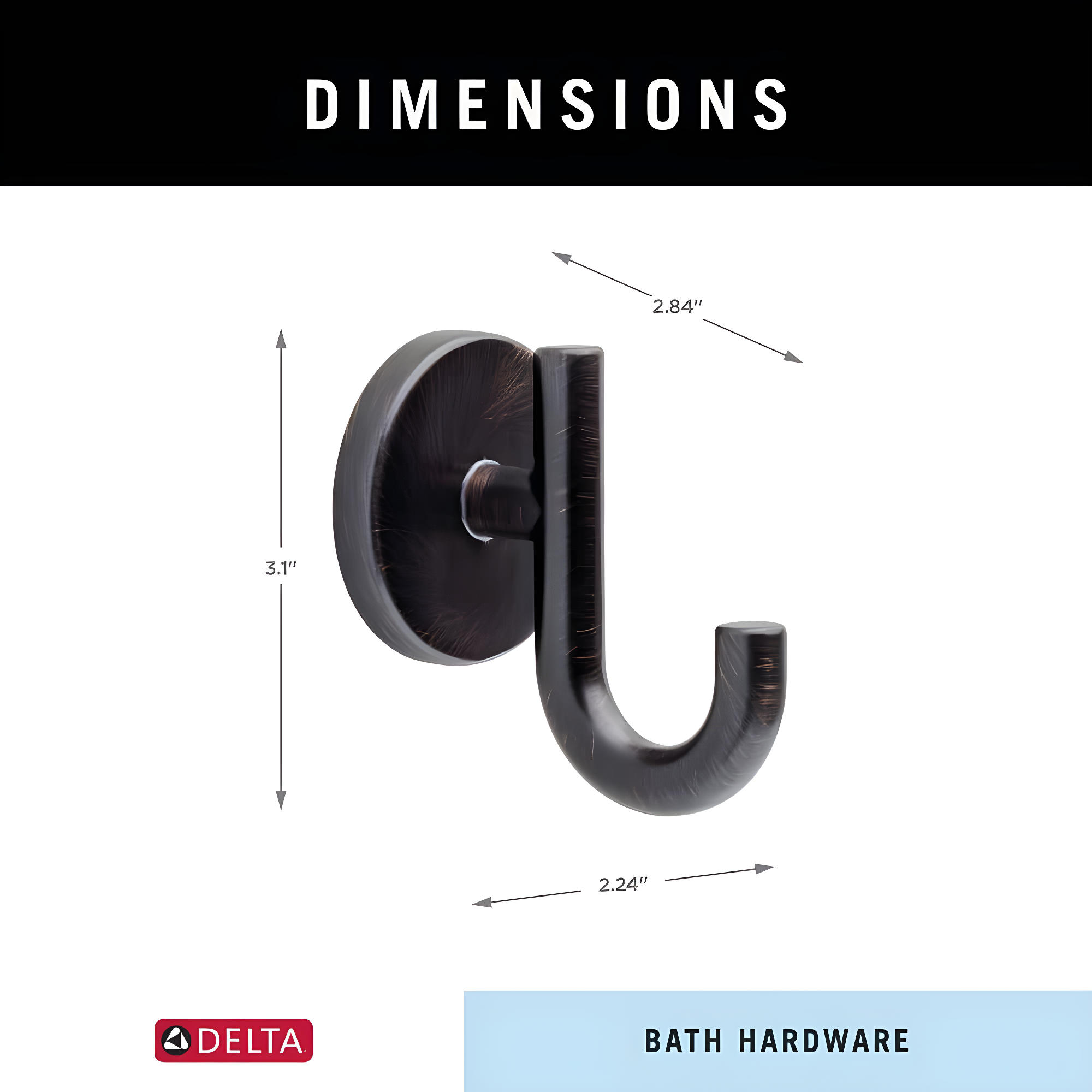 Trinsic Single Towel Hook Bath Hardware Accessory