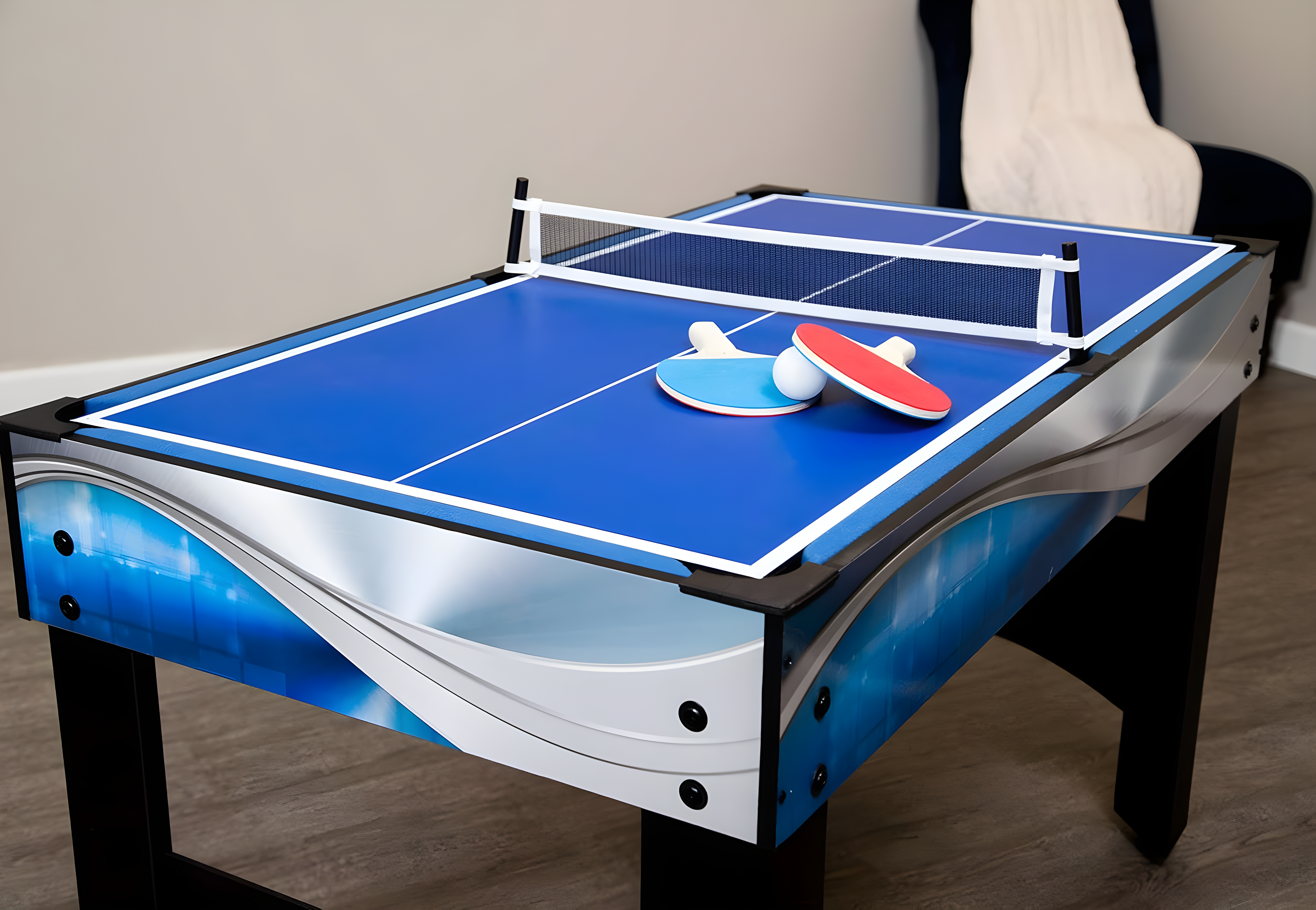 Hathaway Matrix 7-in-1 Multi-Game Table with Foosball, Pool, Tennis, 54-in