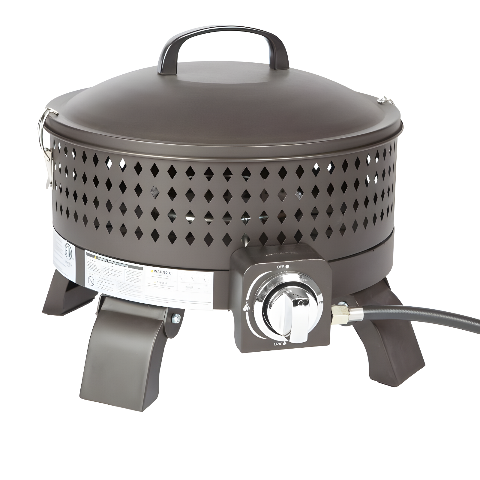 Fire Sense 62133 Sporty Campfire Portable Fire Pit LPG Gas 60,000 BTU Outdoor Firepit Includes Propane Stand Included - Dark Bronze - Round - 15"