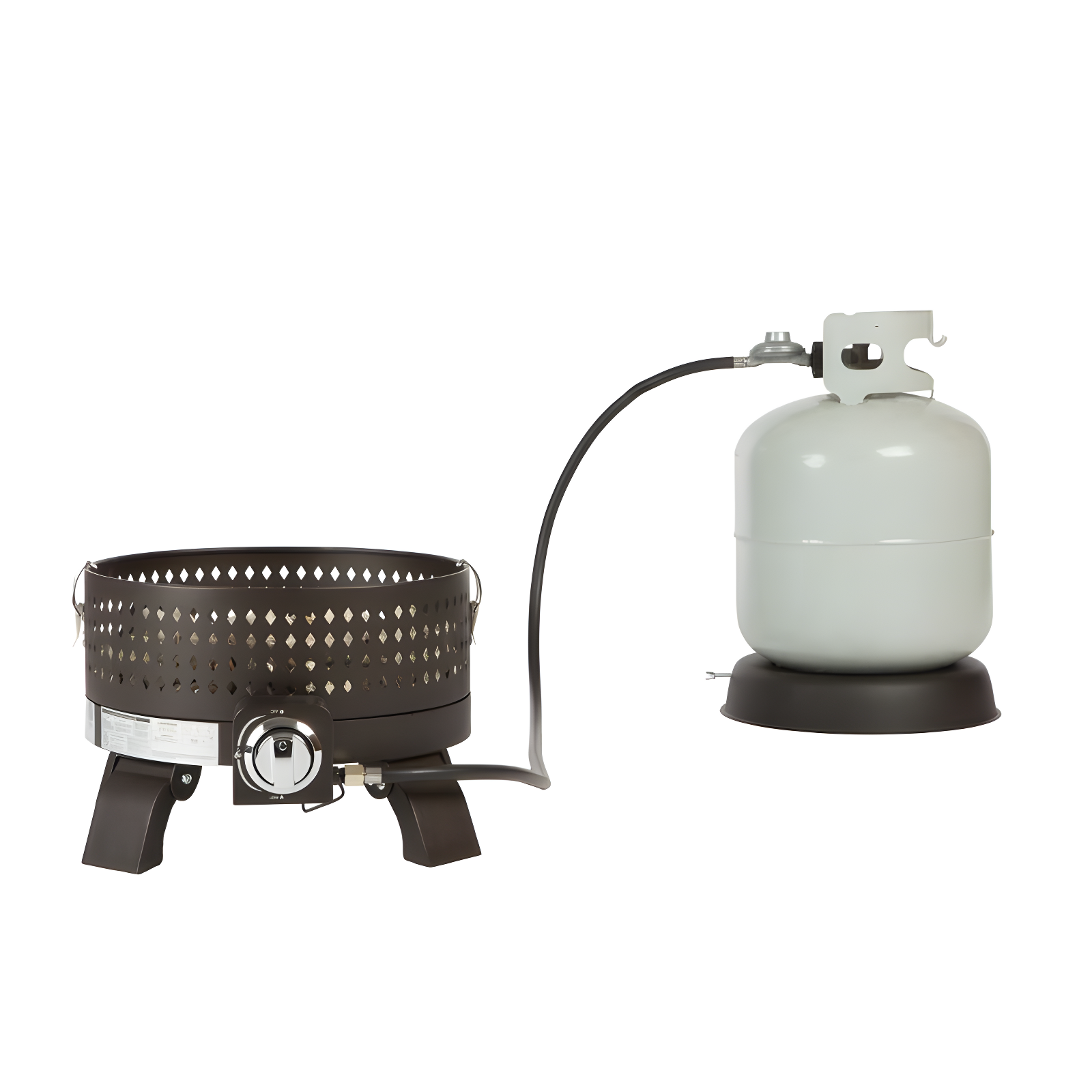 Fire Sense 62133 Sporty Campfire Portable Fire Pit LPG Gas 60,000 BTU Outdoor Firepit Includes Propane Stand Included - Dark Bronze - Round - 15"