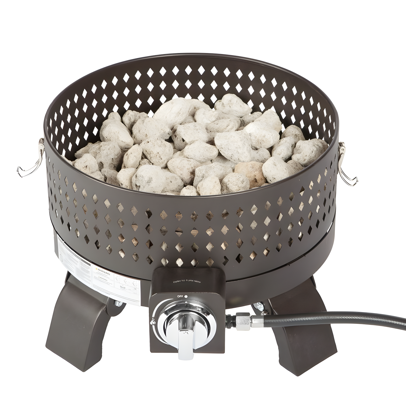 Fire Sense 62133 Sporty Campfire Portable Fire Pit LPG Gas 60,000 BTU Outdoor Firepit Includes Propane Stand Included - Dark Bronze - Round - 15"