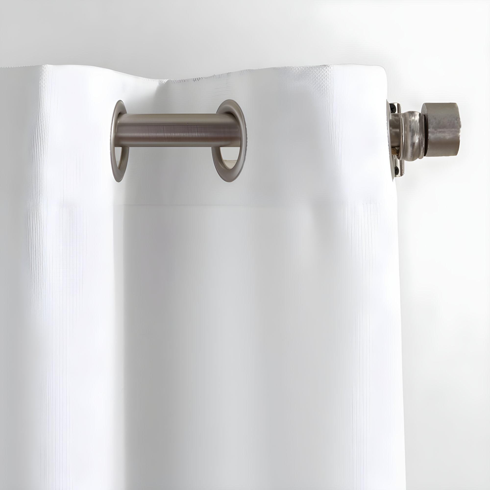 84"x40" Sora Casual Textured Light Filtering Grommet Top Curtain Panel White - No. 918