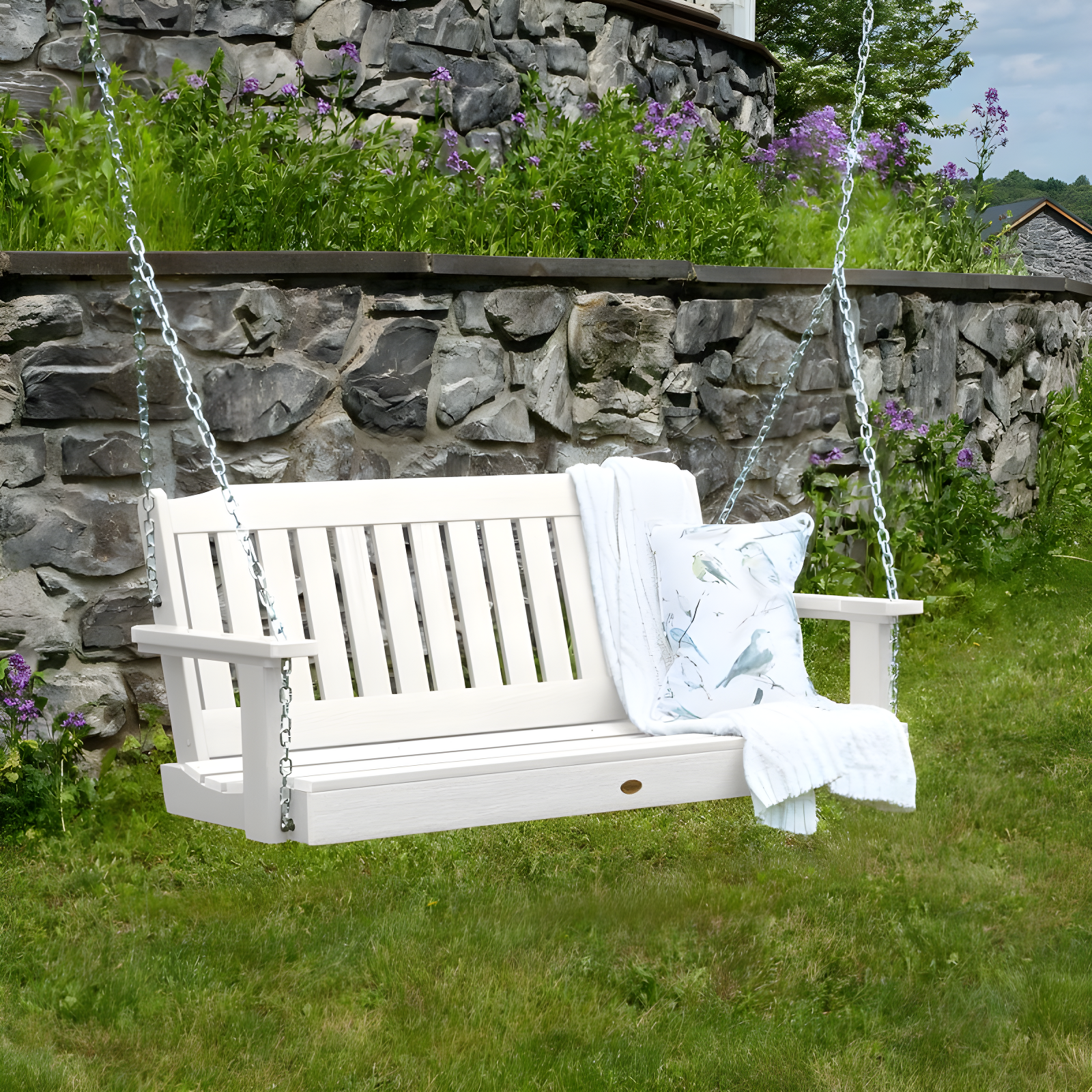 Lehigh 4' Porch Swing - White - highwood: Outdoor Furniture, 500lb Capacity, Fade-Resistant
