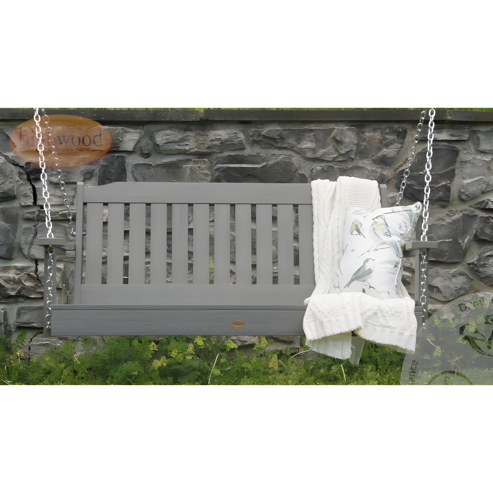 Lehigh 4' Porch Swing - White - highwood: Outdoor Furniture, 500lb Capacity, Fade-Resistant