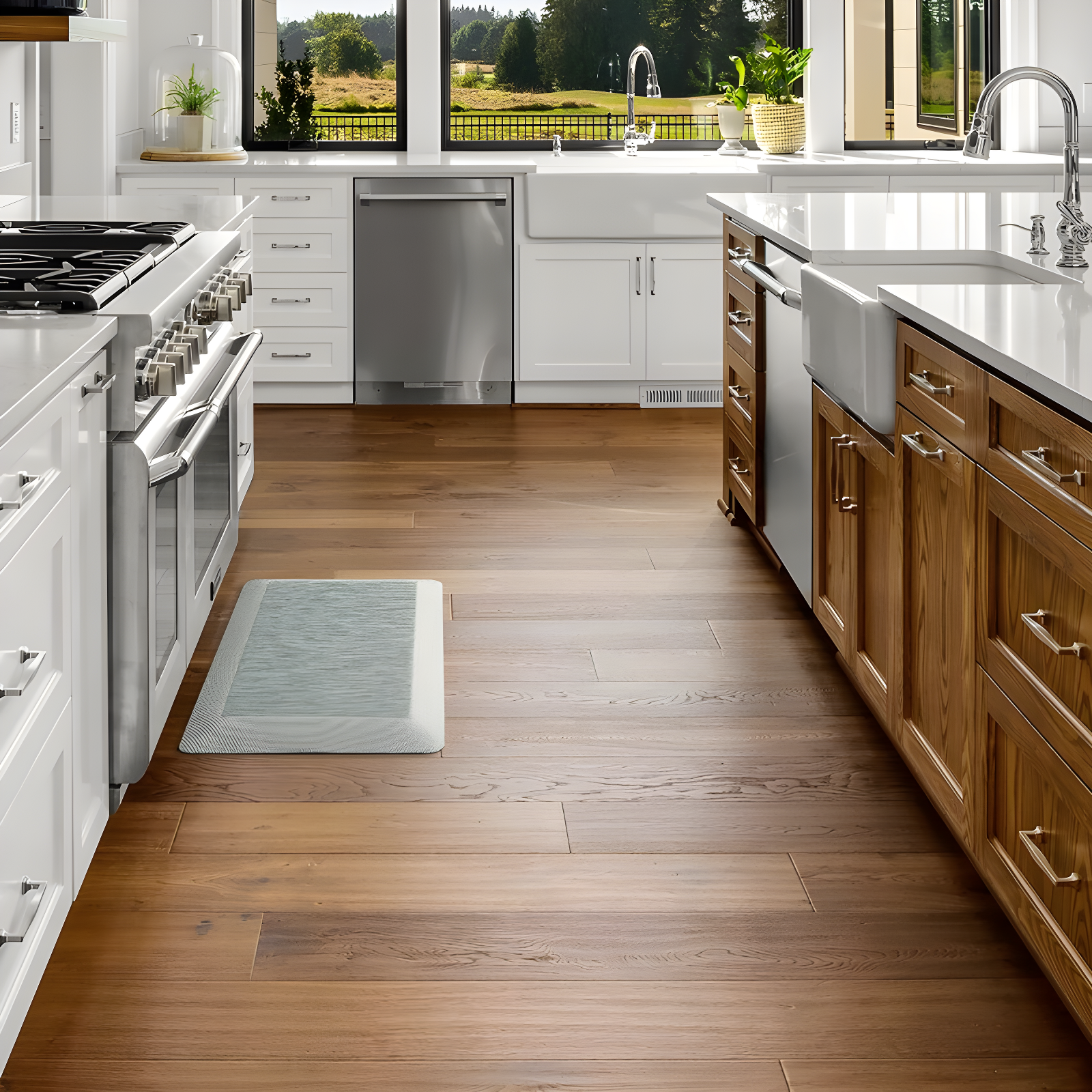 Martha Stewart Mira Modern Heathered Anti-Fatigue Air-Infused Kitchen Mat & Reviews | Wayfair