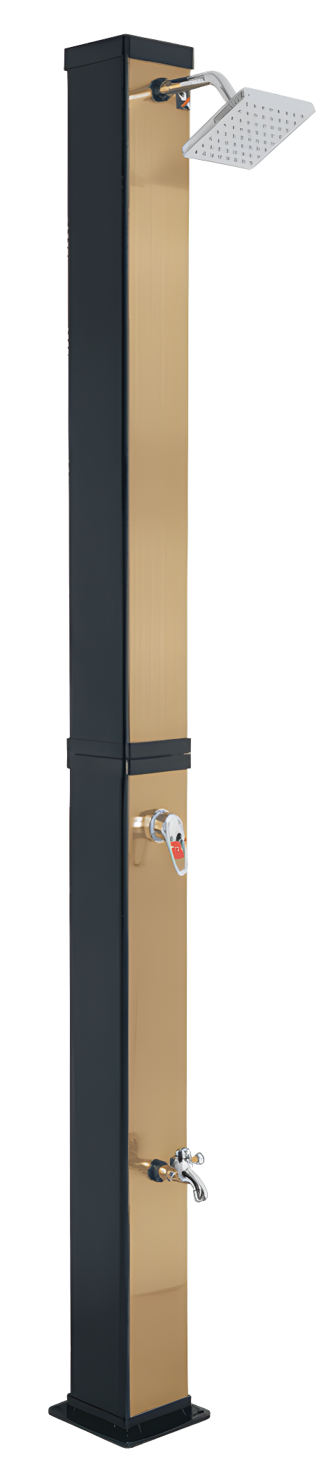 JASODI Luxury Solar Outdoor Shower, Brushed Gold and Black