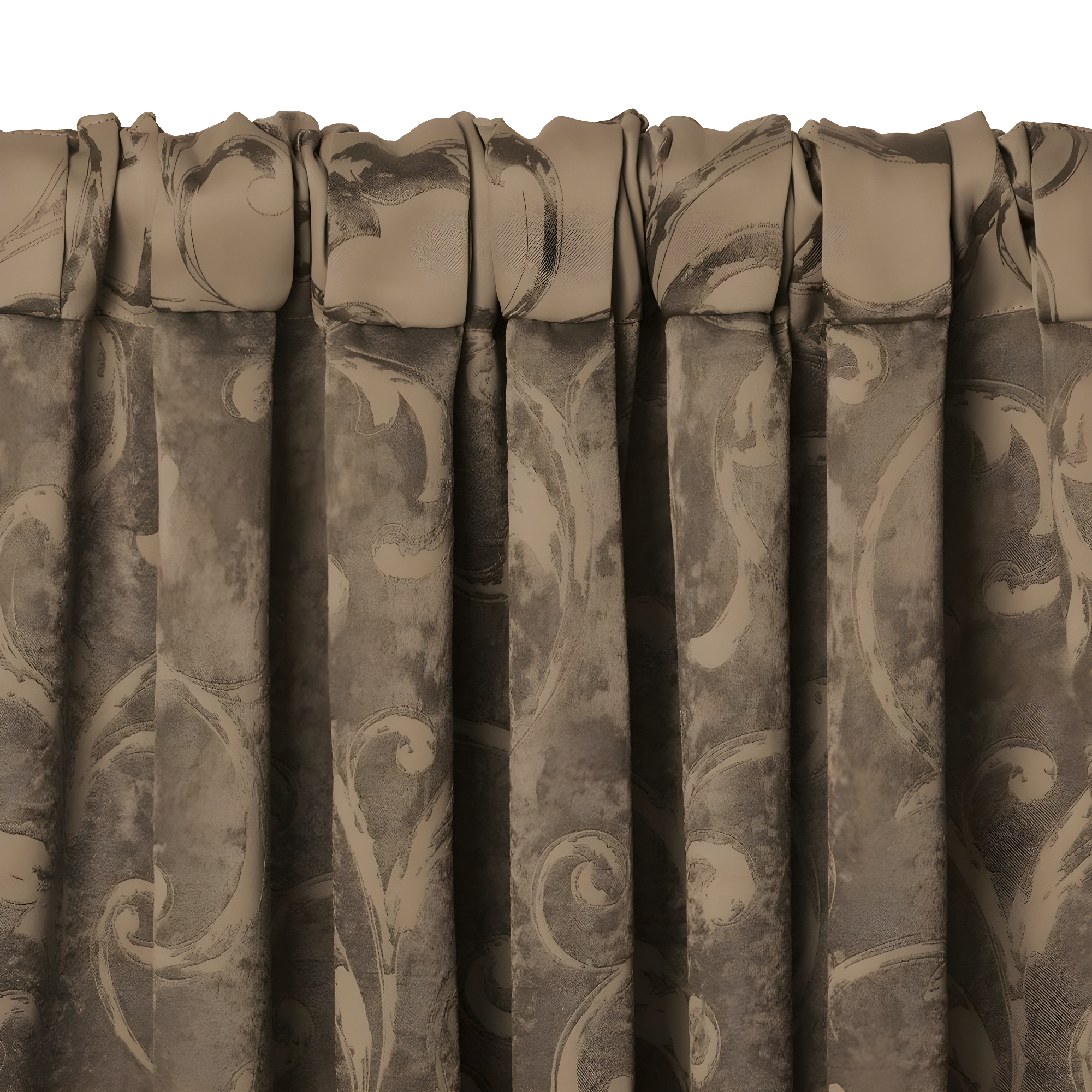 Mia Jacquard Scroll Blackout Window Curtain Panel - 52" x 95" - Taupe - Elrene Home Fashions