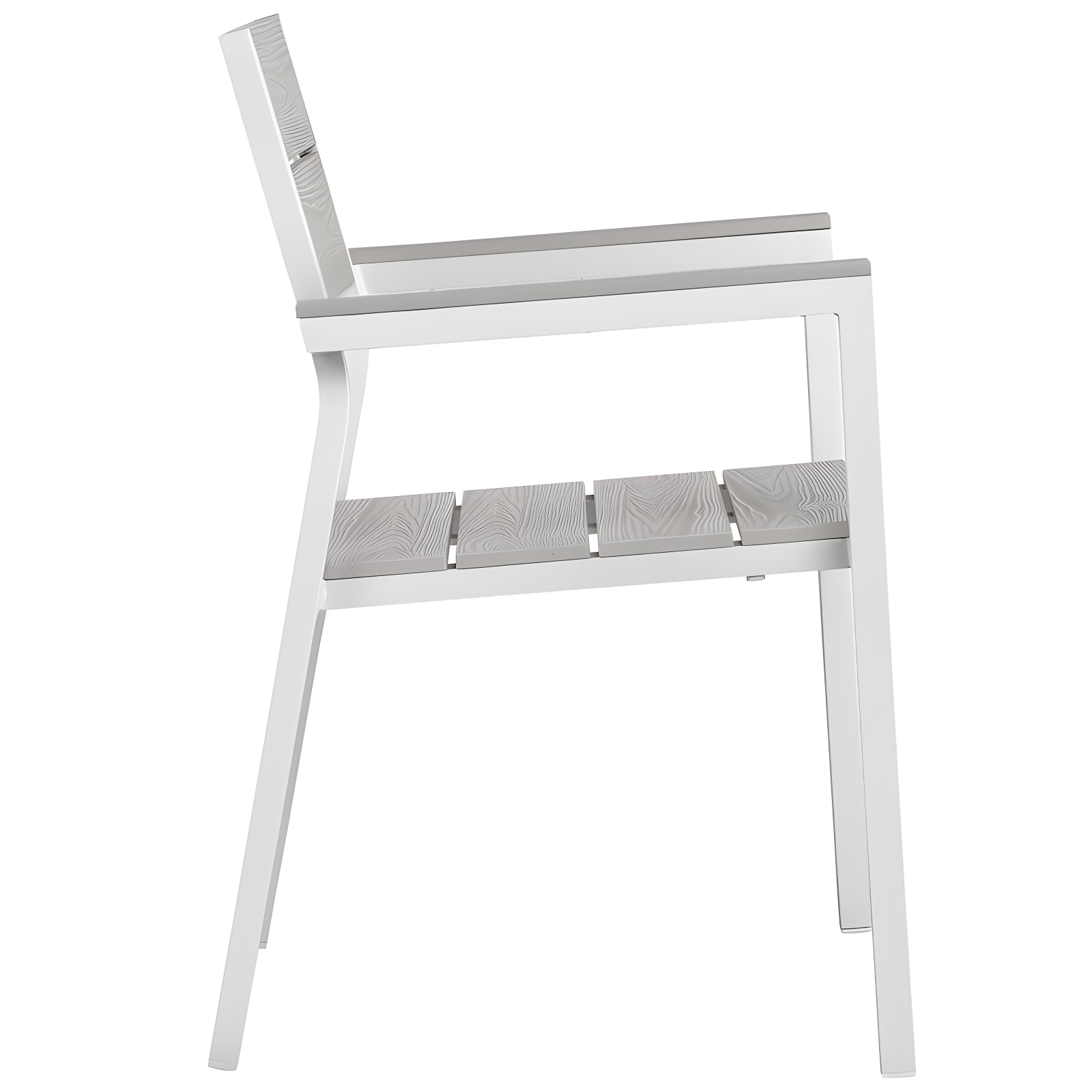 BSD National Supplies Maine Aluminum Outdoor Patio Two Arm Chairs in White Light Gray by Modway (Set of 2)