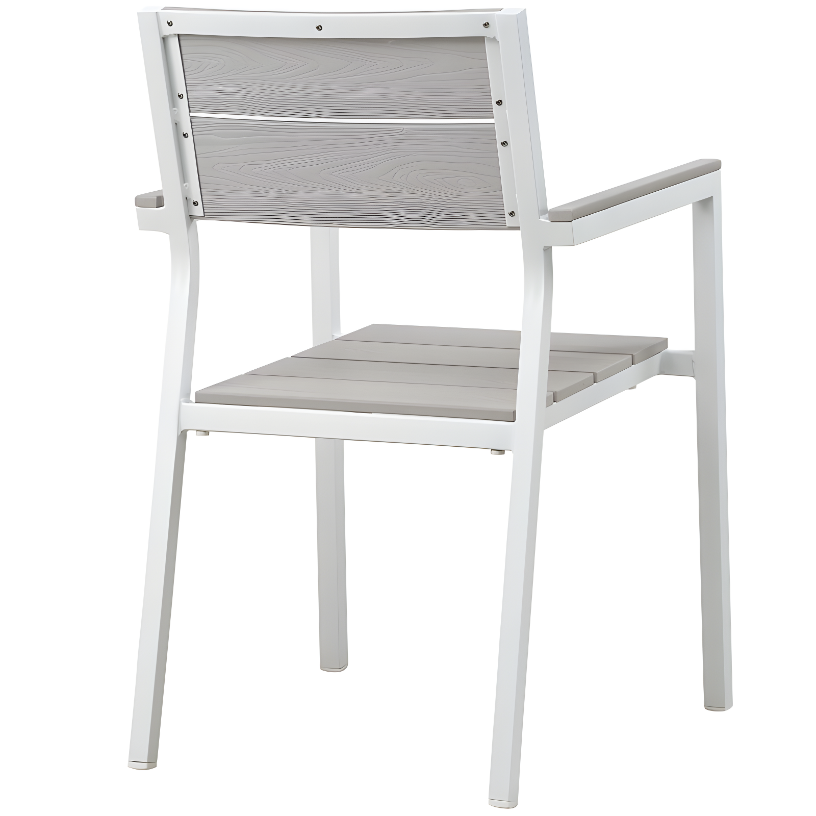 BSD National Supplies Maine Aluminum Outdoor Patio Two Arm Chairs in White Light Gray by Modway (Set of 2)