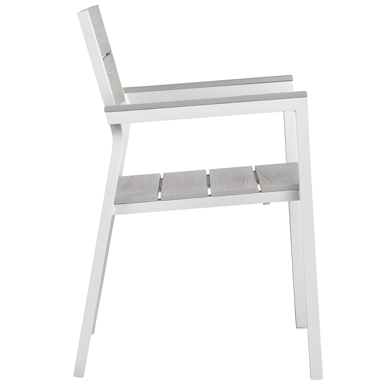 BSD National Supplies Maine Aluminum Outdoor Patio Two Arm Chairs in White Light Gray by Modway (Set of 2)